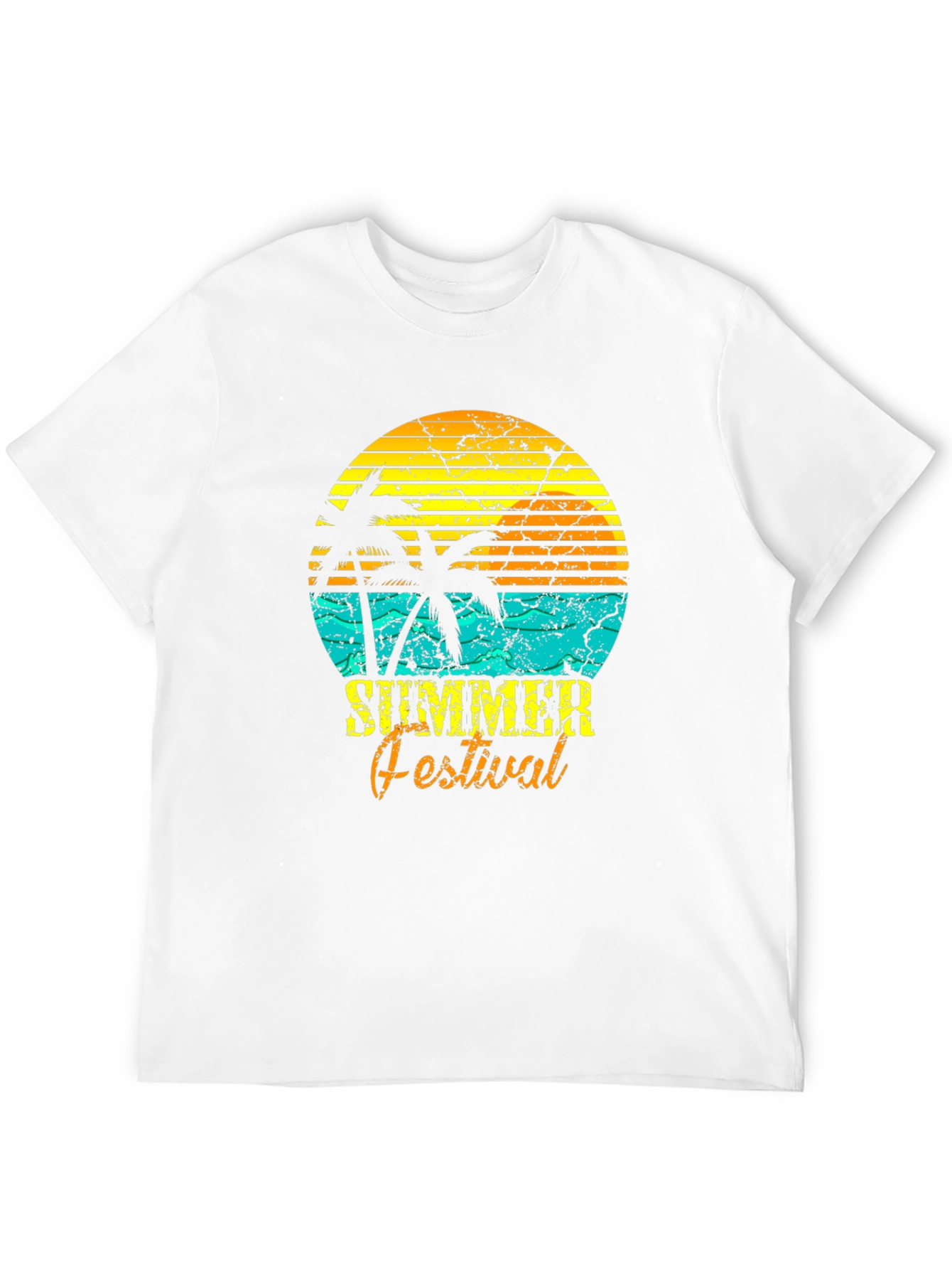 Camiseta Negra Estampada Festival de Verano