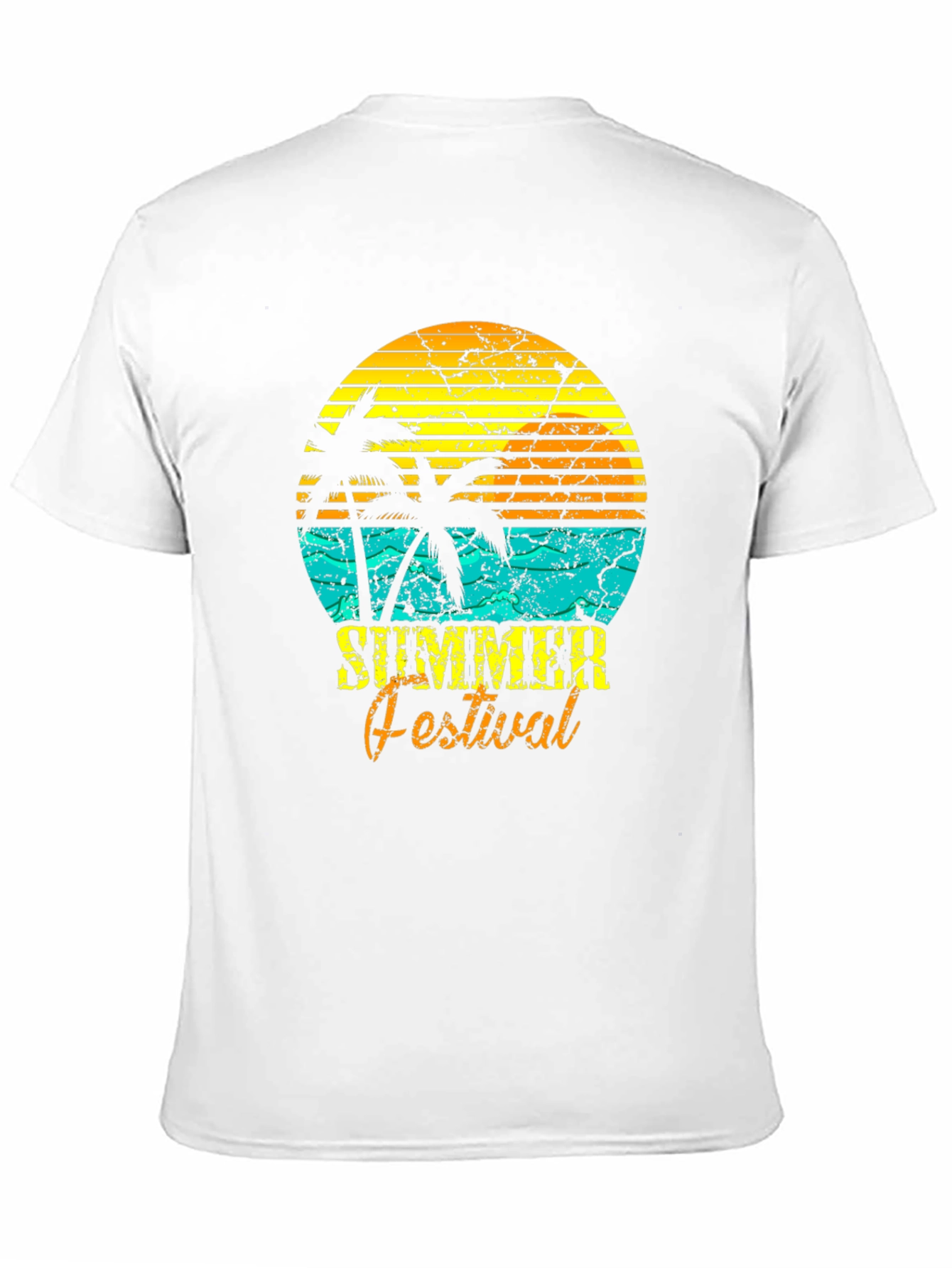 Camiseta Negra Estampada Festival de Verano