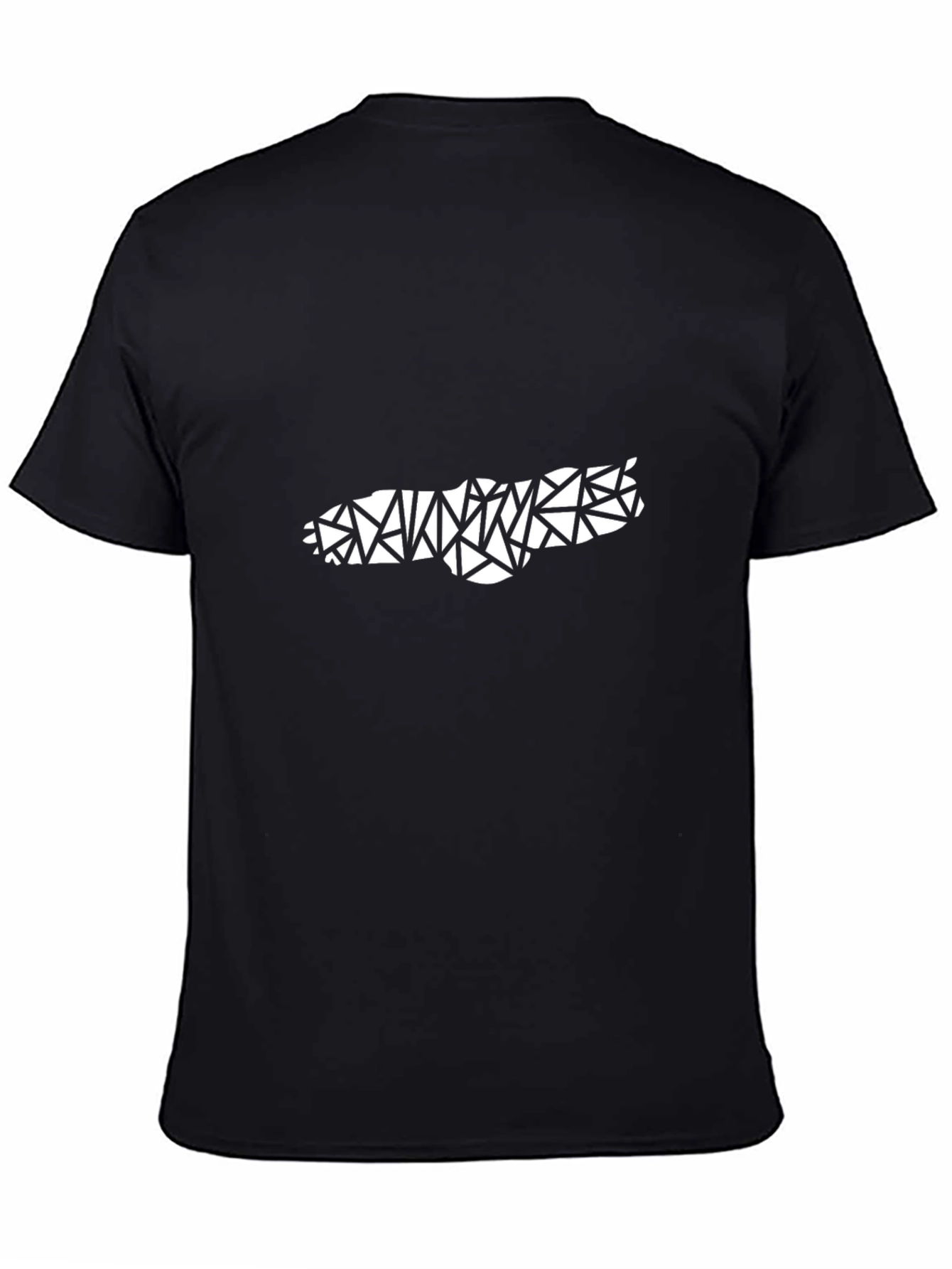 Camiseta Negra Geométrica Abstracta