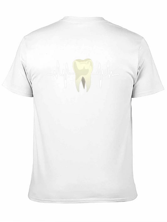 Camiseta Negra con Diseño Dental - Latido del Corazón