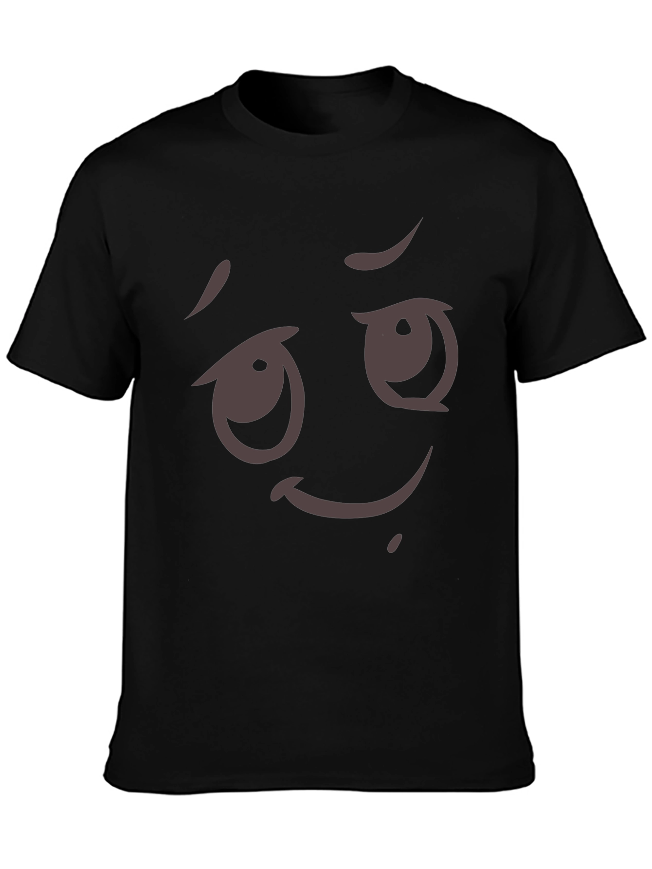 Camiseta Negra con Diseño Emoji Expresivo