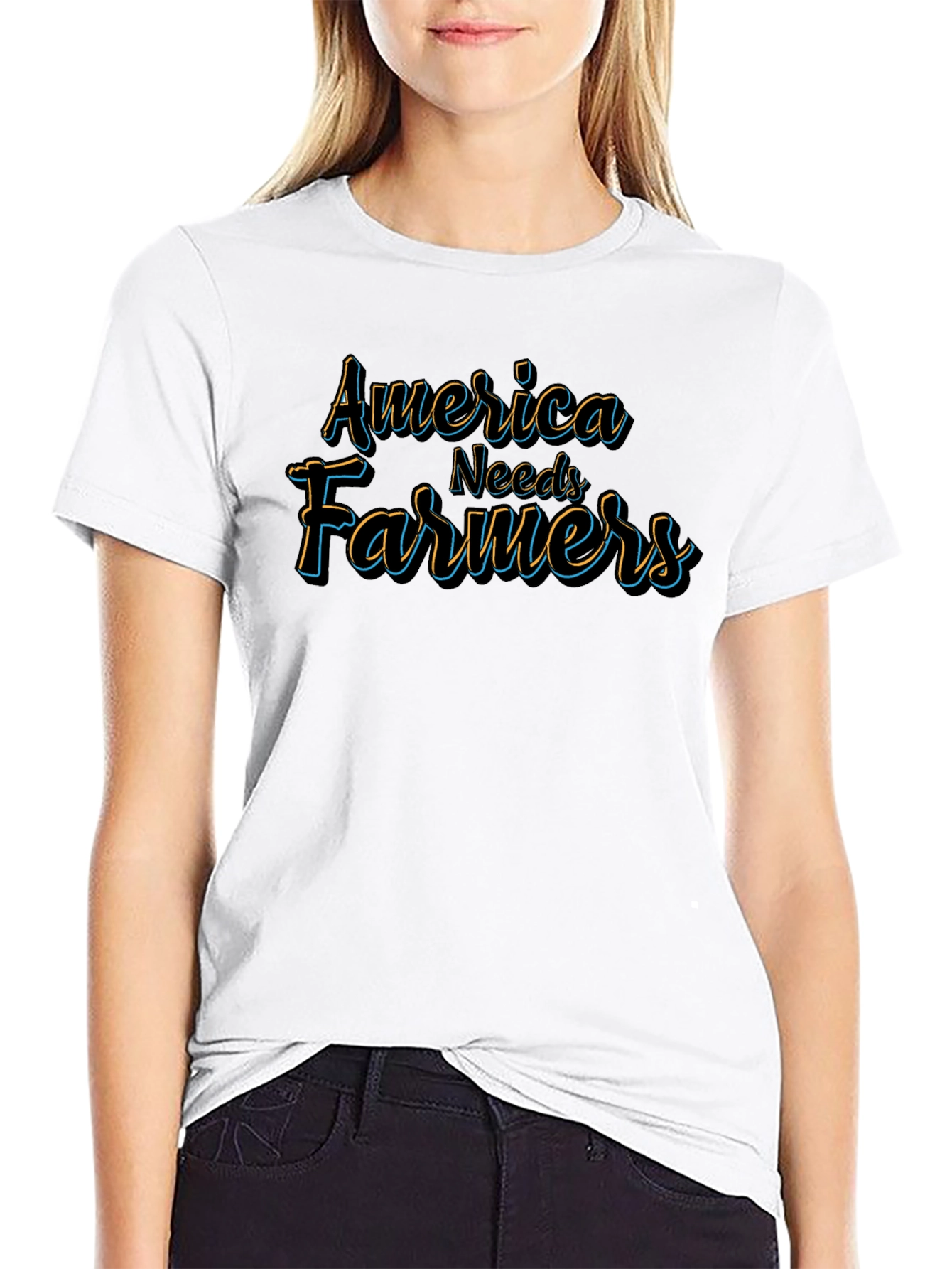 Camiseta Negra America Needs Farmers