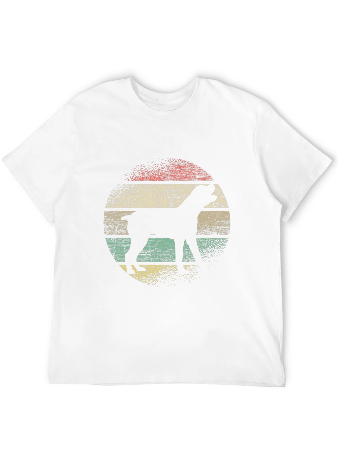 Camiseta Negra Retro con Silueta de Perro