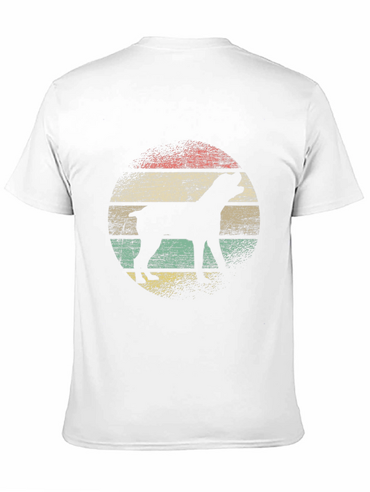 Camiseta Negra Retro con Silueta de Perro