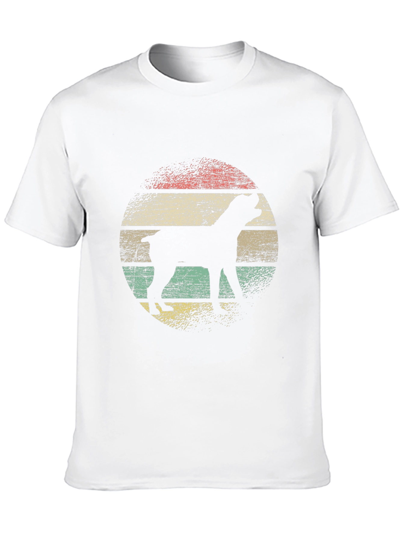 Camiseta Negra Retro con Silueta de Perro