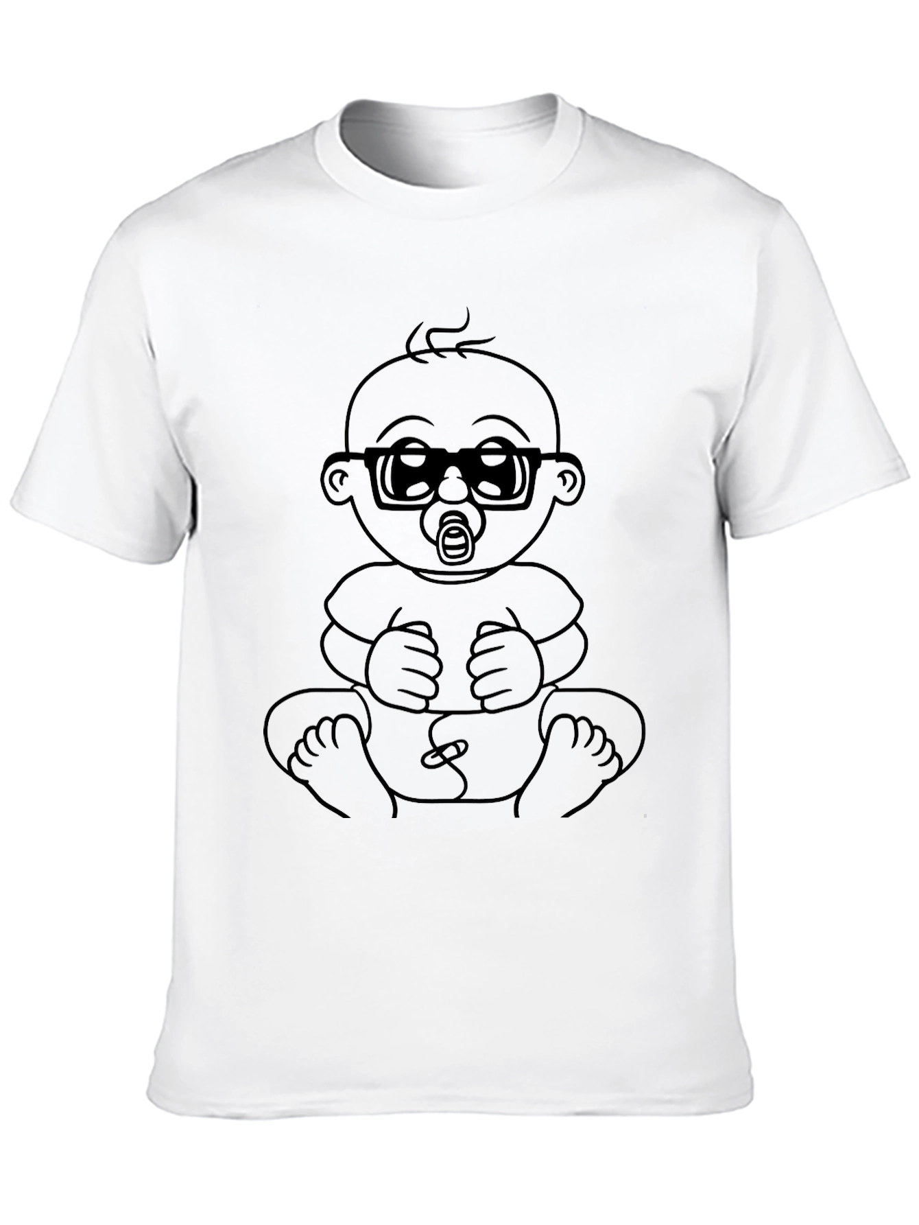Camiseta Negra con Dibujo de Bebé Inteligente