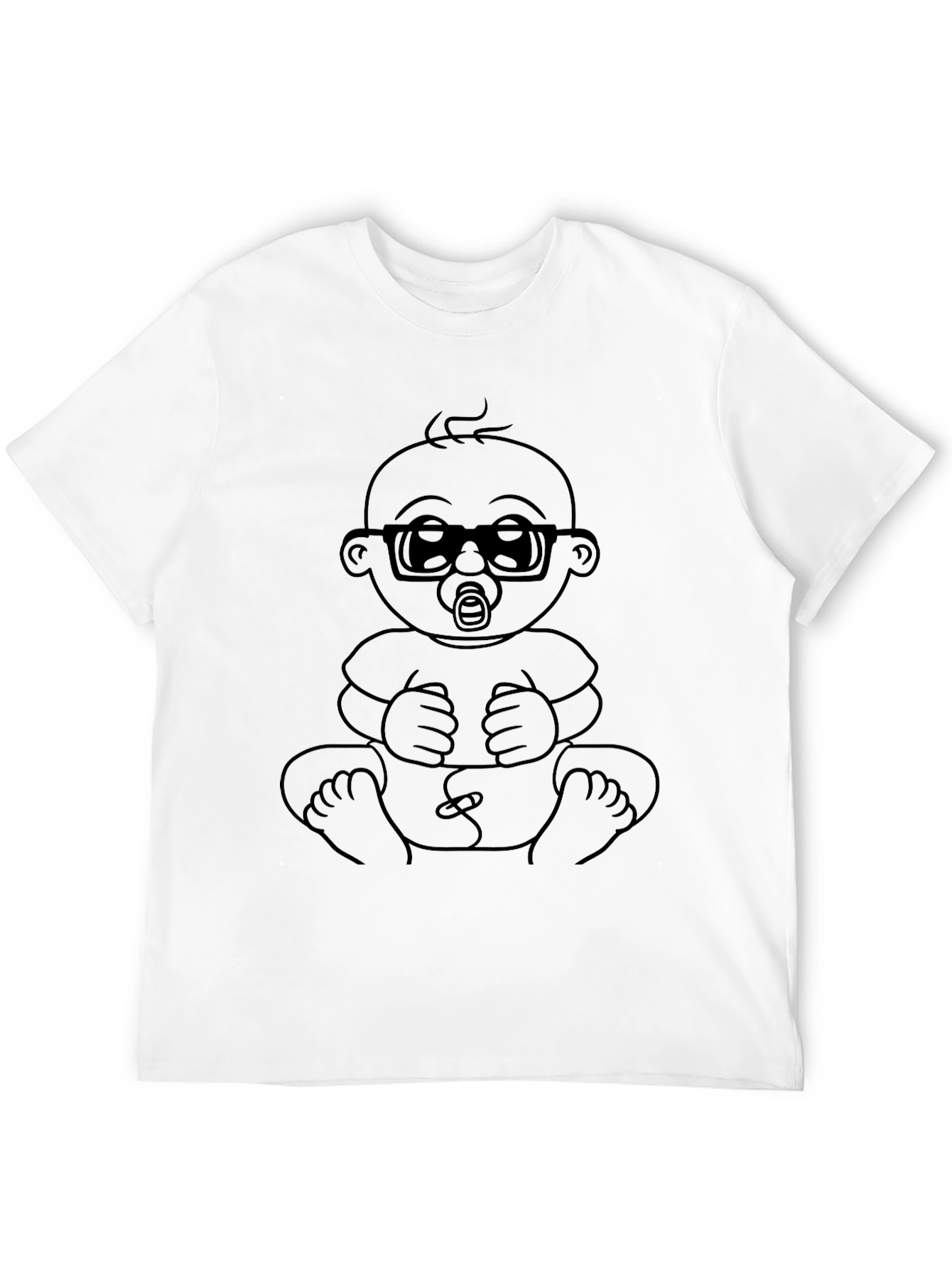 Camiseta Negra con Dibujo de Bebé Inteligente