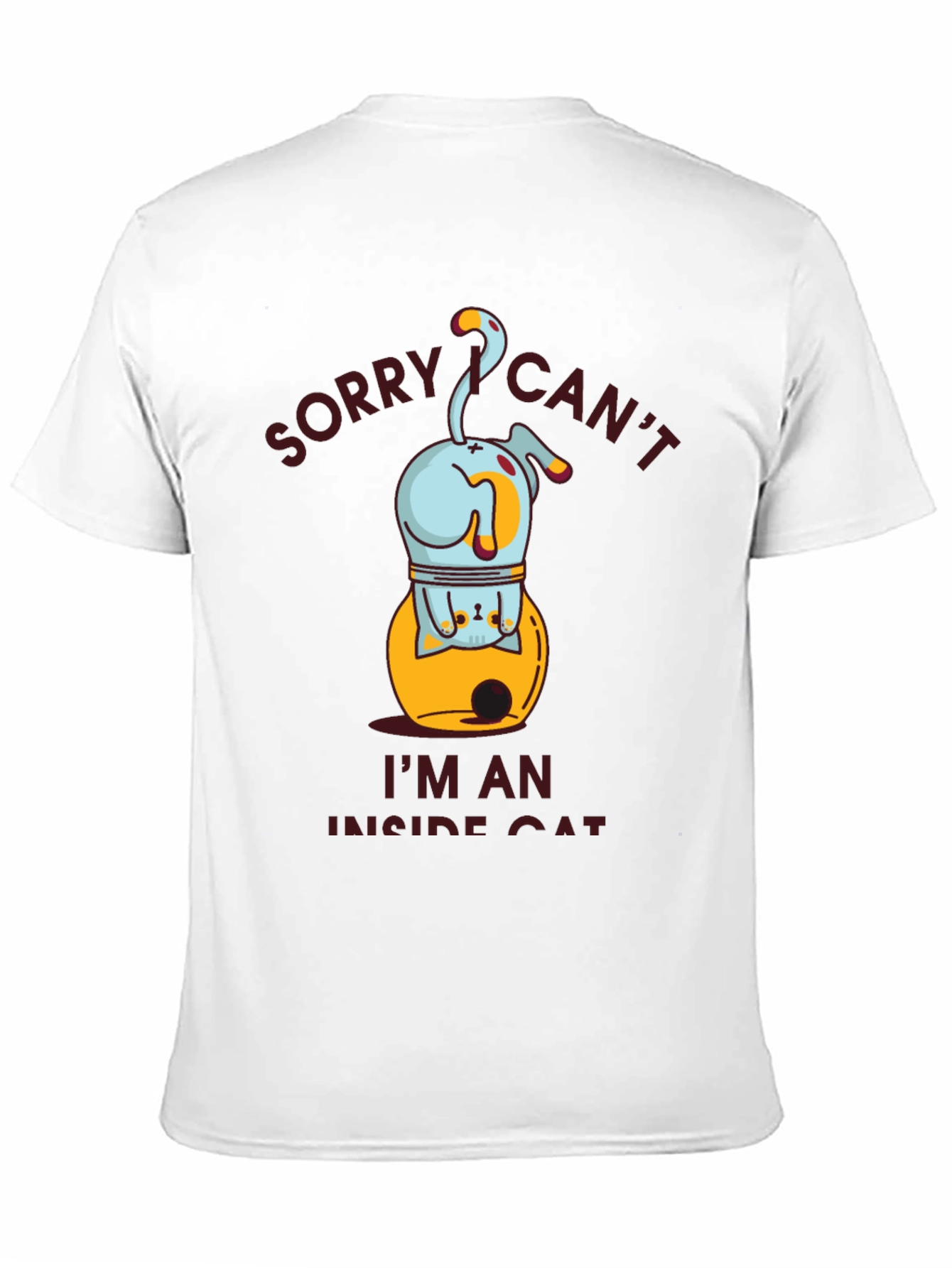 Camiseta Hombre Gato Interior Negra