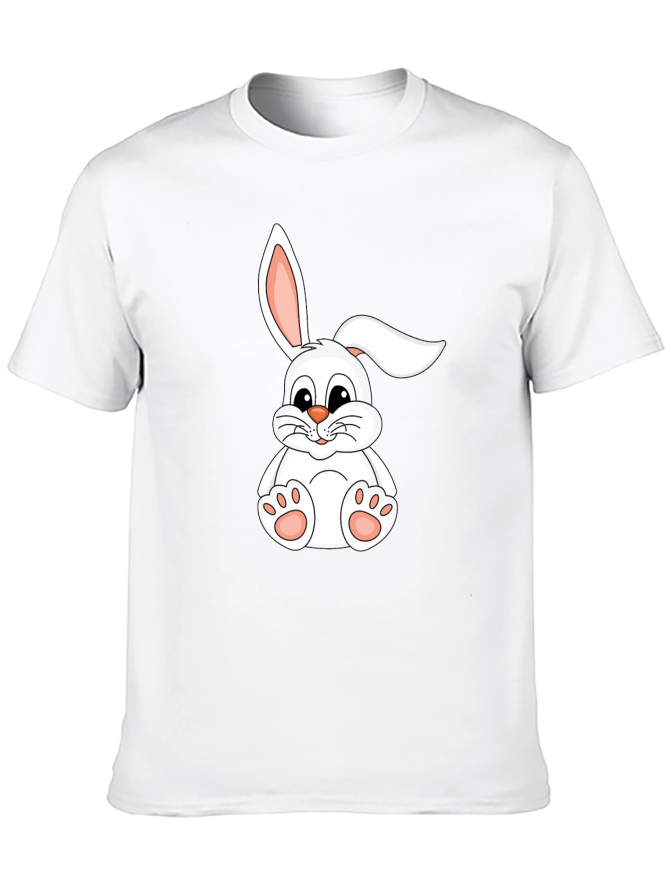 Camiseta Negra con Conejo Blanco
