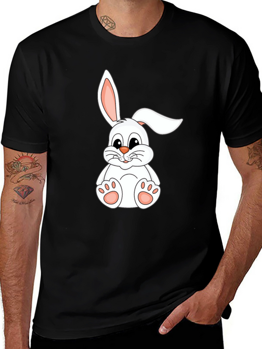 Camiseta Negra con Conejo Blanco