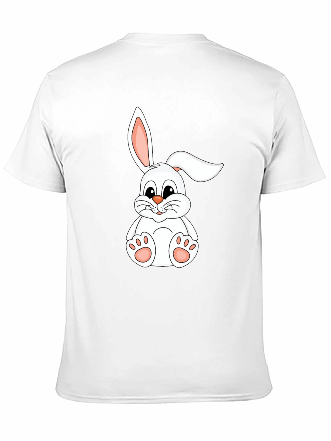 Camiseta Negra con Conejo Blanco