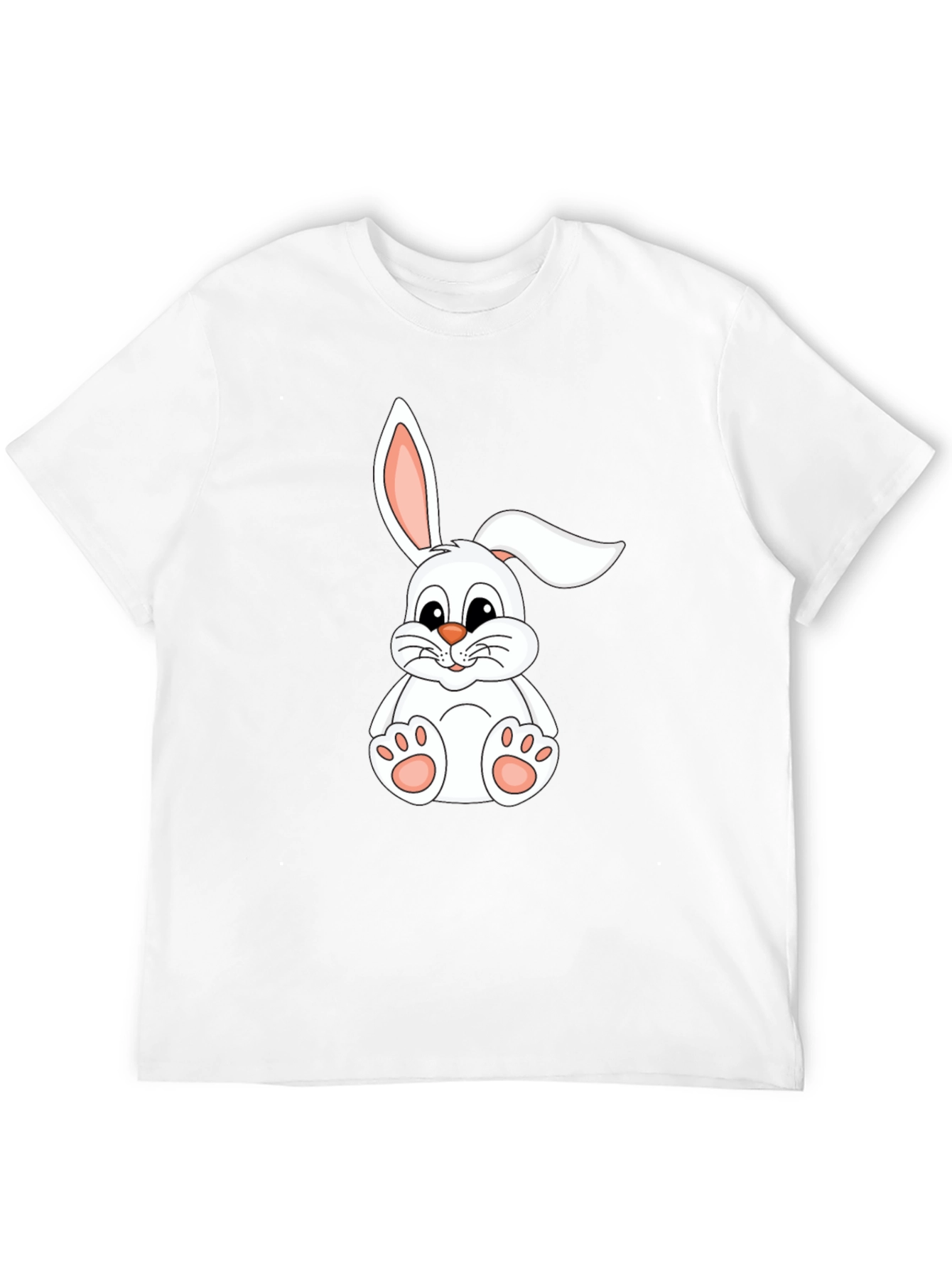 Camiseta Negra con Conejo Blanco