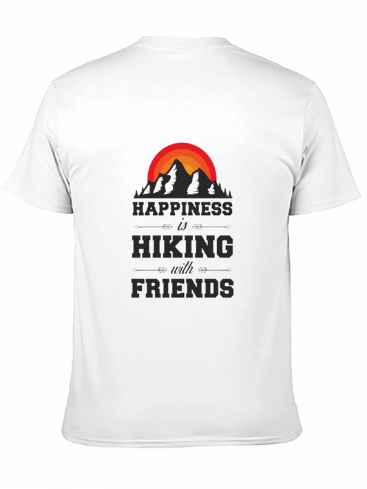 Camiseta Negra Happiness is Hiking with Friends