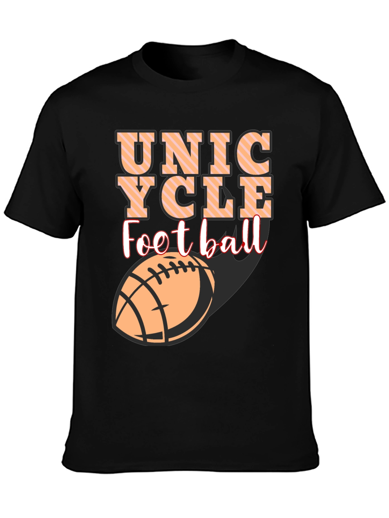 Camiseta Negra Unicycle Football Diseño Novedoso