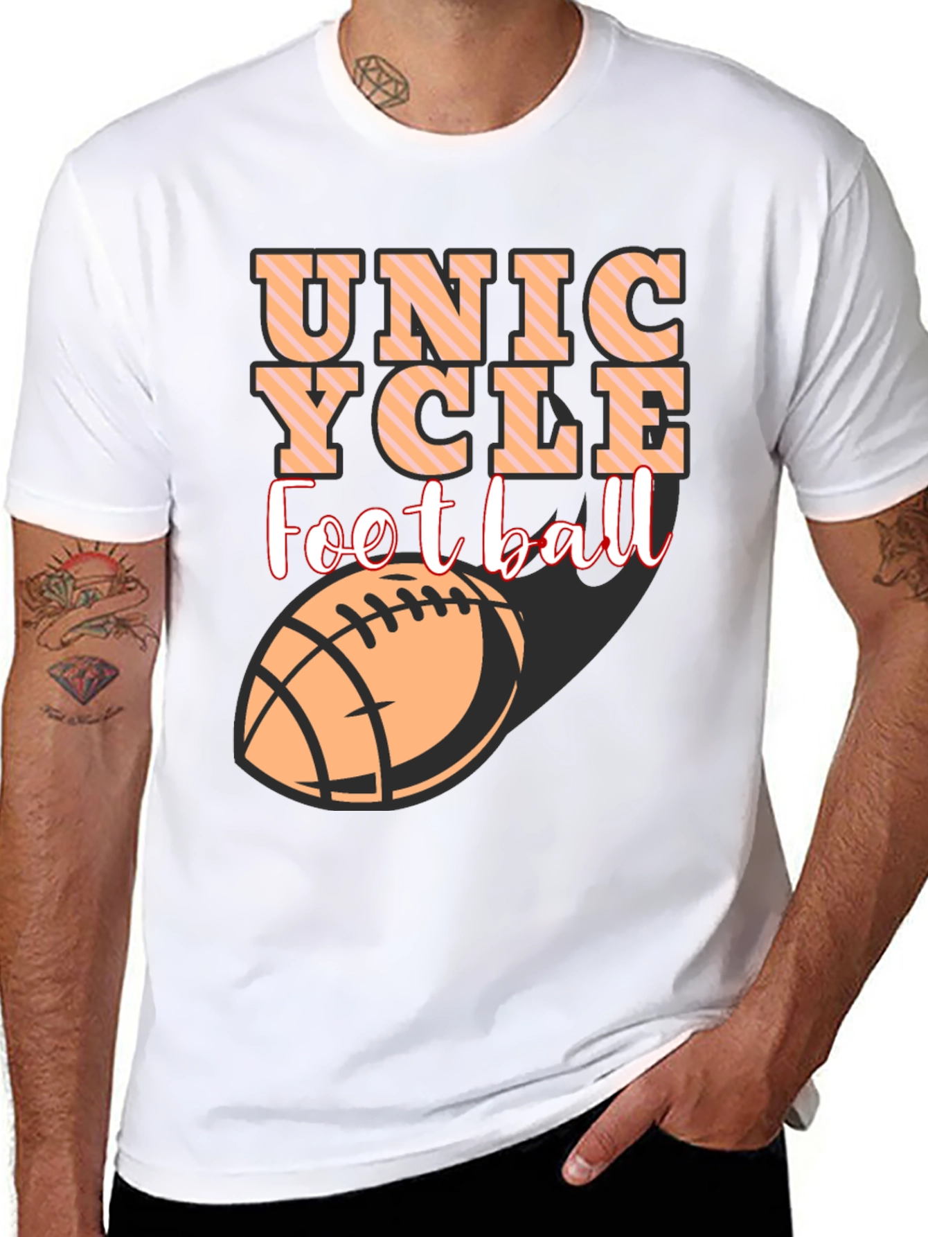Camiseta Negra Unicycle Football Diseño Novedoso