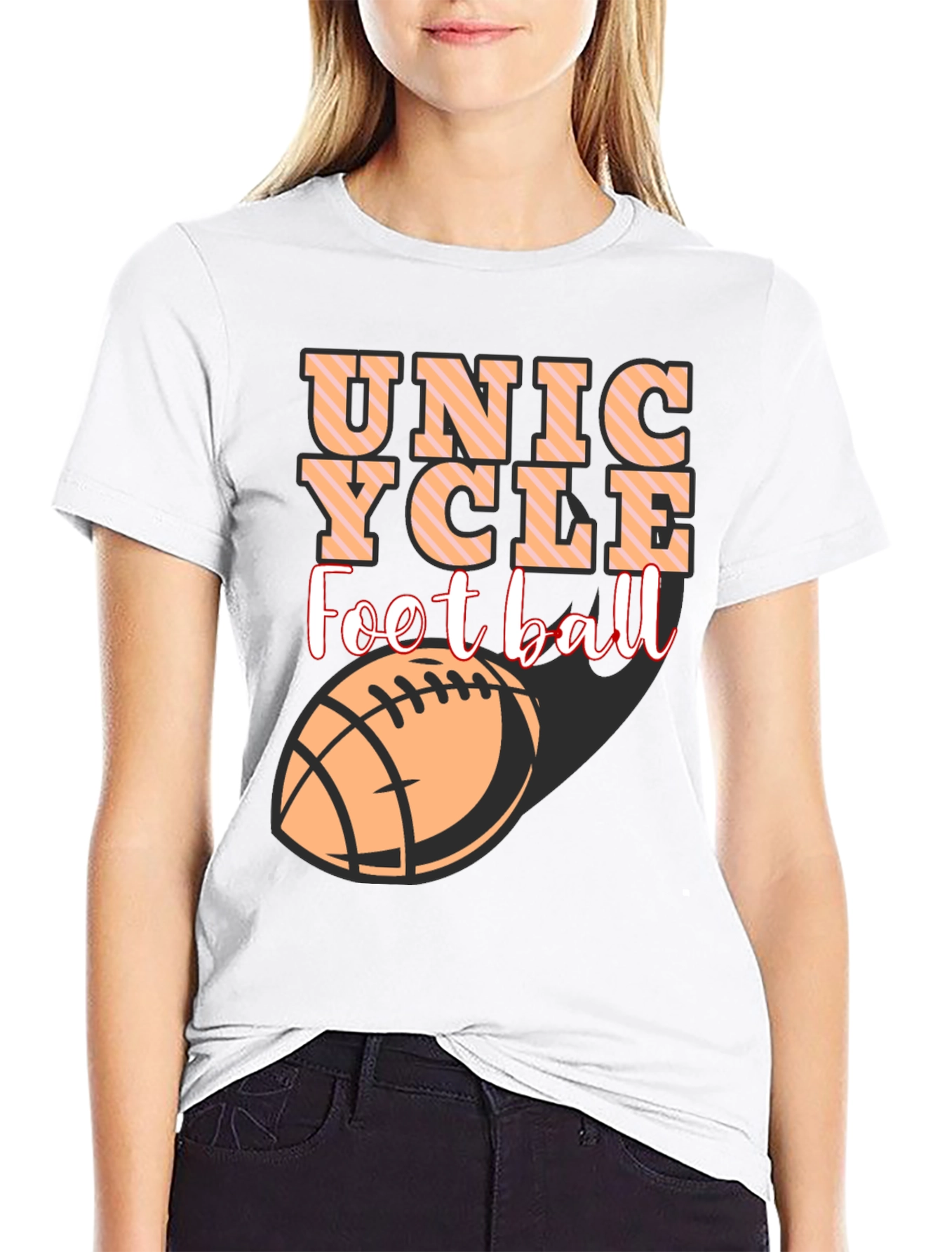 Camiseta Negra Unicycle Football Diseño Novedoso