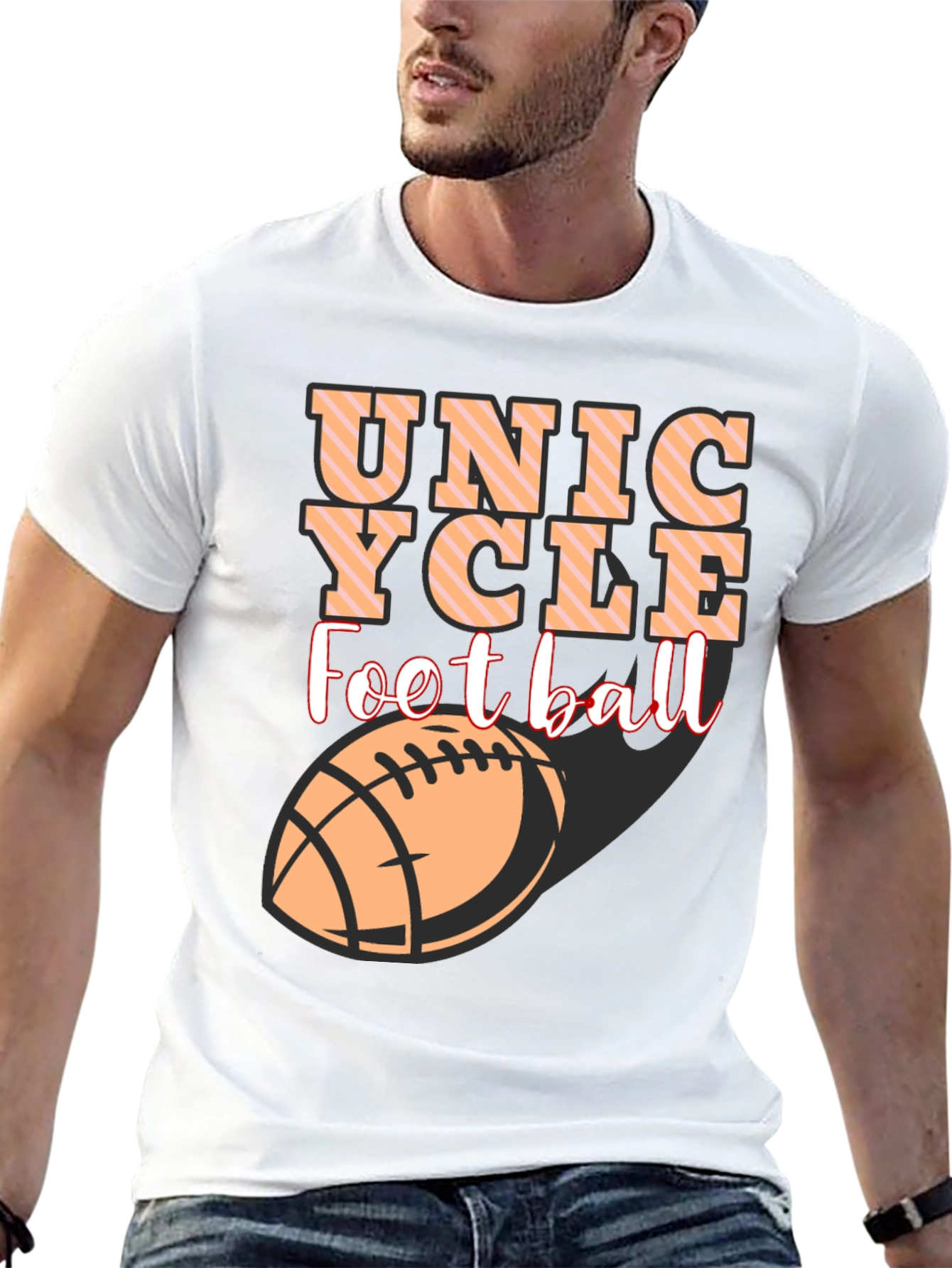 Camiseta Negra Unicycle Football Diseño Novedoso