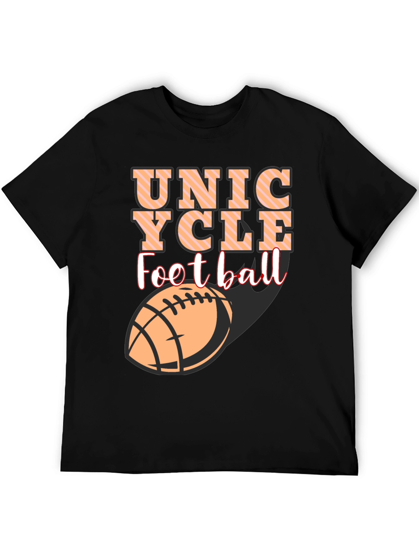Camiseta Negra Unicycle Football Diseño Novedoso