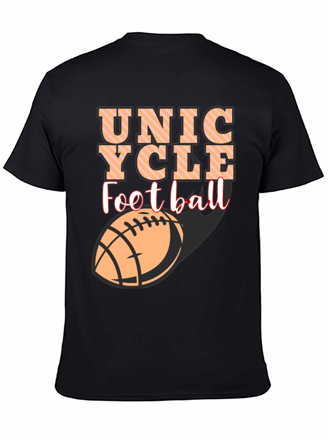 Camiseta Negra Unicycle Football Diseño Novedoso