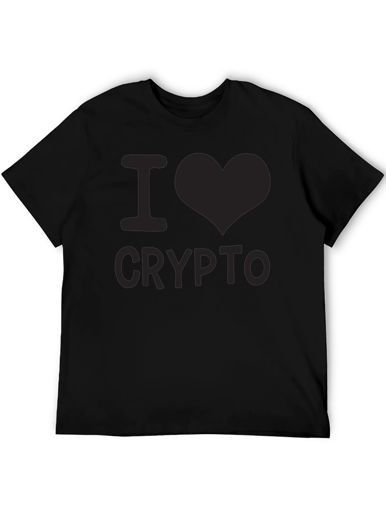 Camiseta Negra I Love Crypto para Hombre