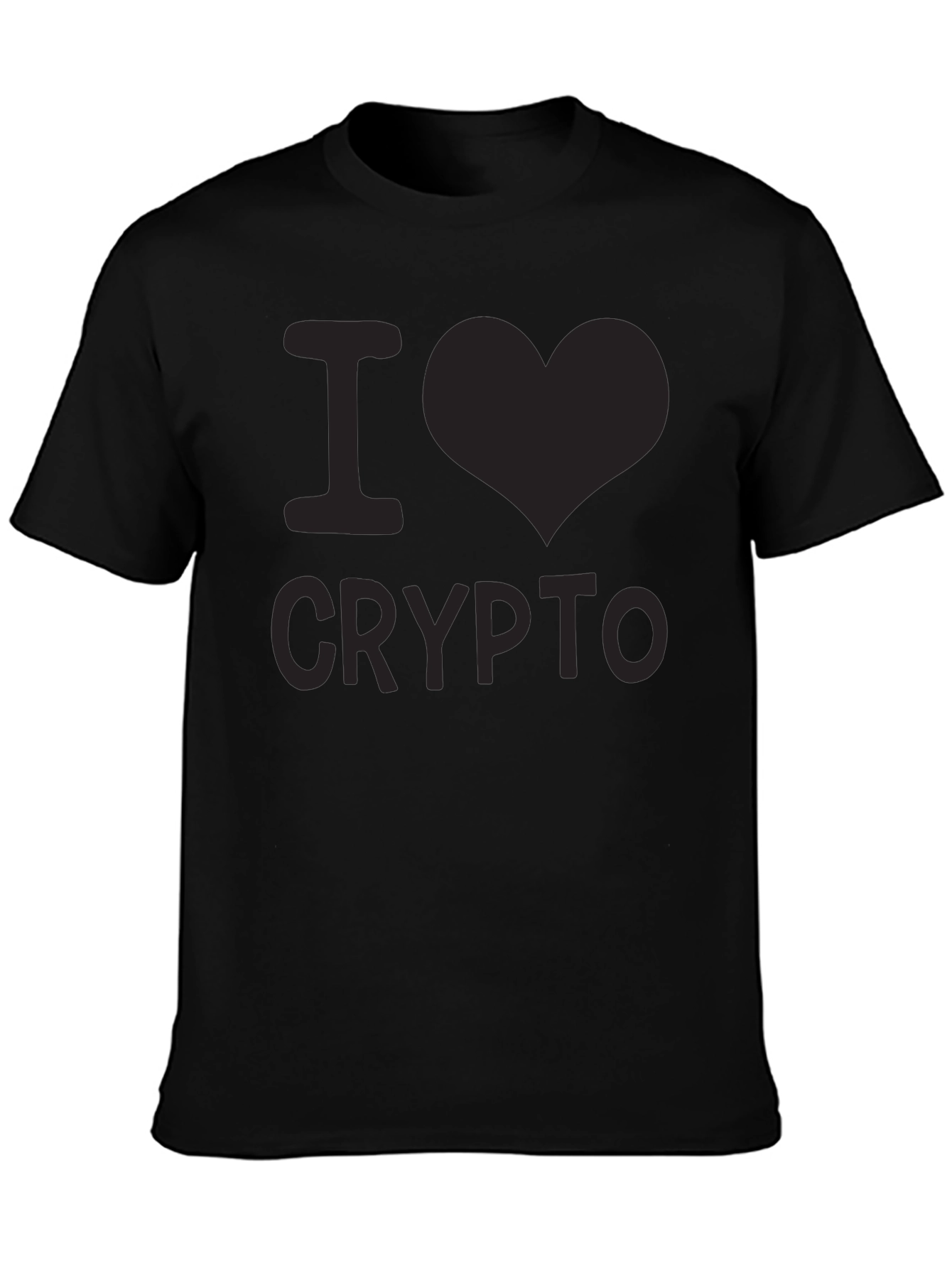 Camiseta Negra I Love Crypto para Hombre