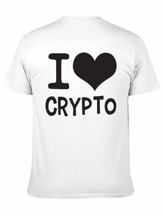 Camiseta Negra I Love Crypto para Hombre