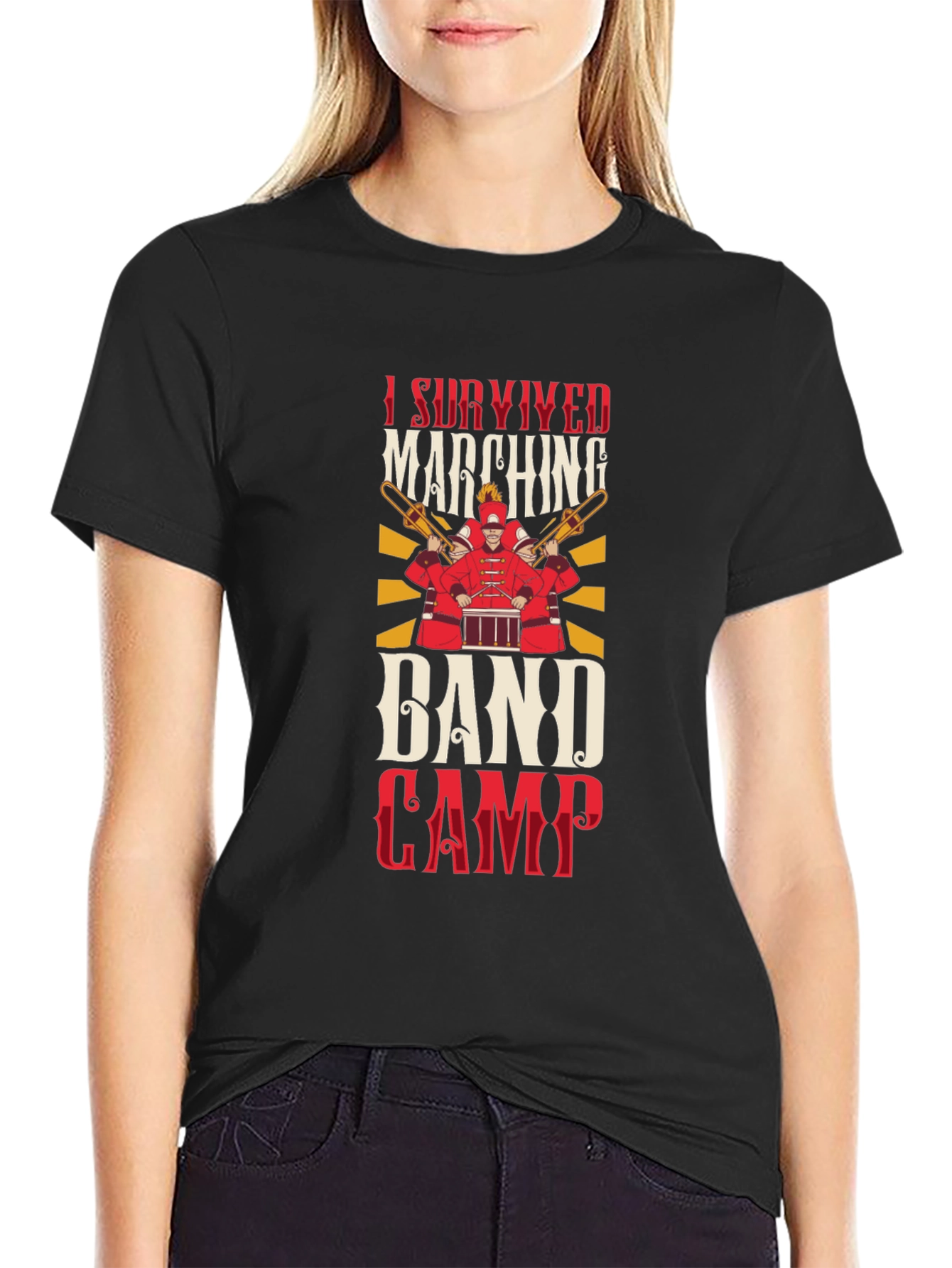 Camiseta Negra Sobreviví al Campamento de Banda