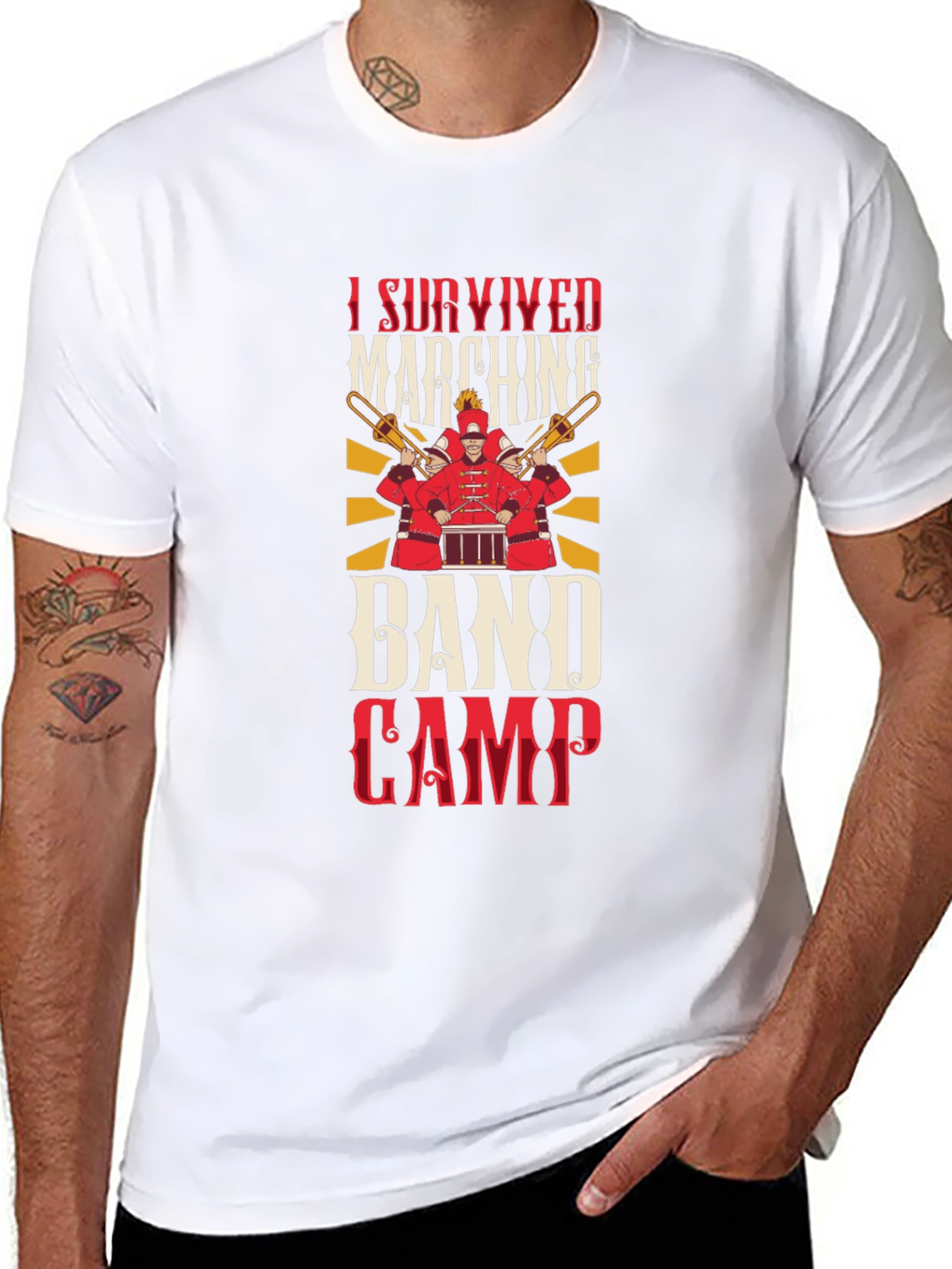 Camiseta Negra Sobreviví al Campamento de Banda