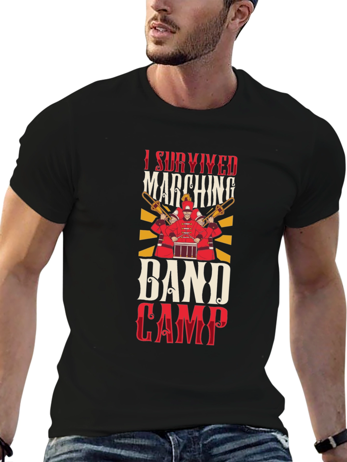 Camiseta Negra Sobreviví al Campamento de Banda
