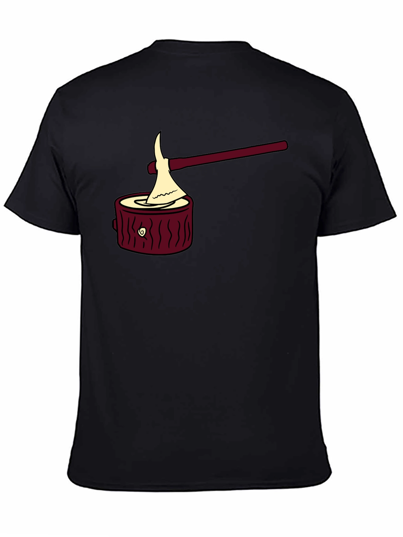 Camiseta Negra con Diseño Leñador