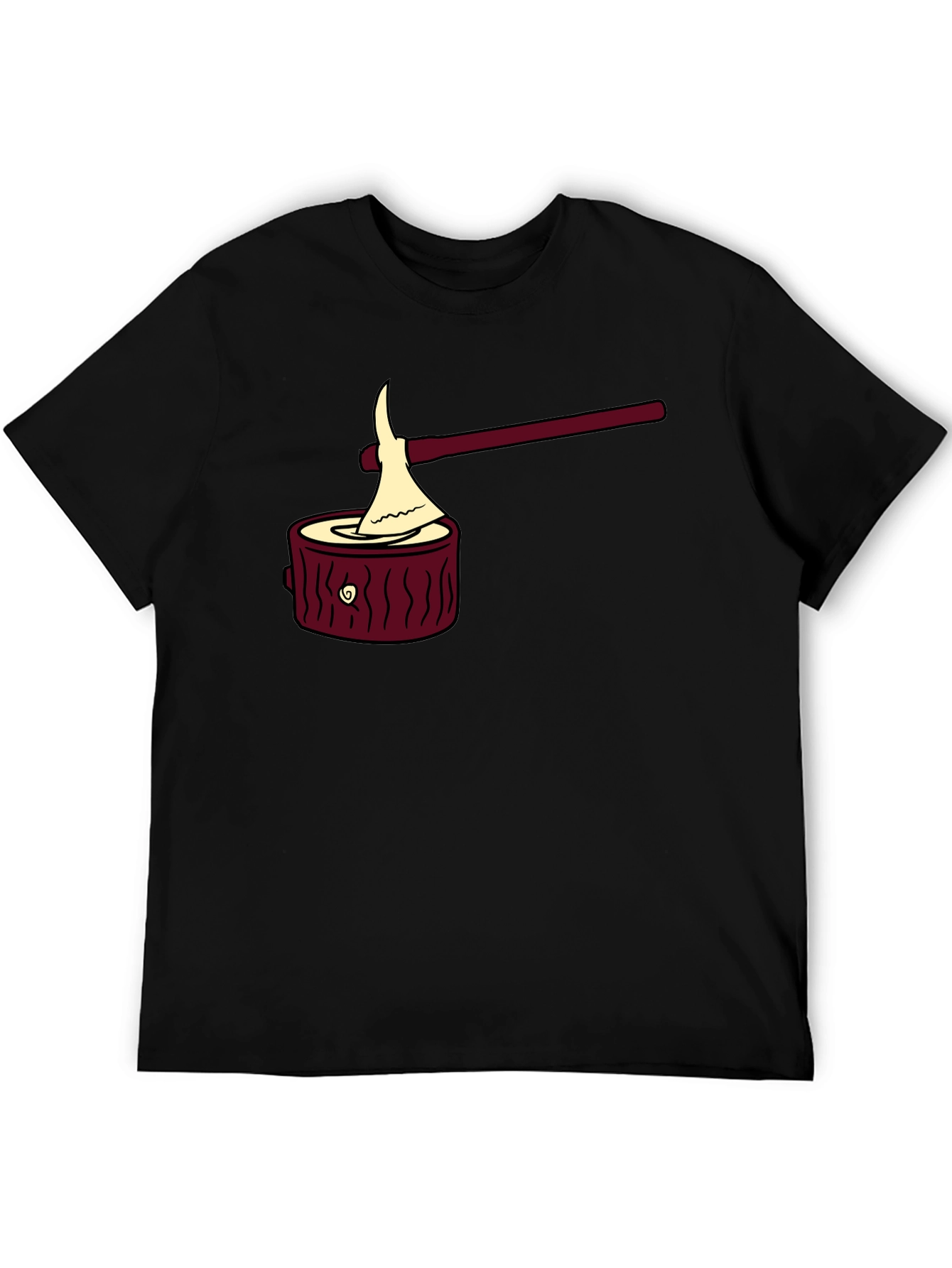 Camiseta Negra con Diseño Leñador