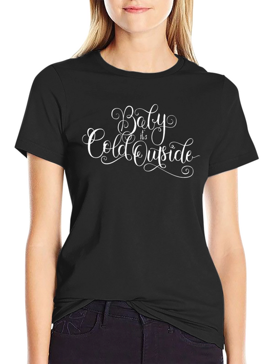 Camiseta Negra con Diseño Baby Its Cold Outside