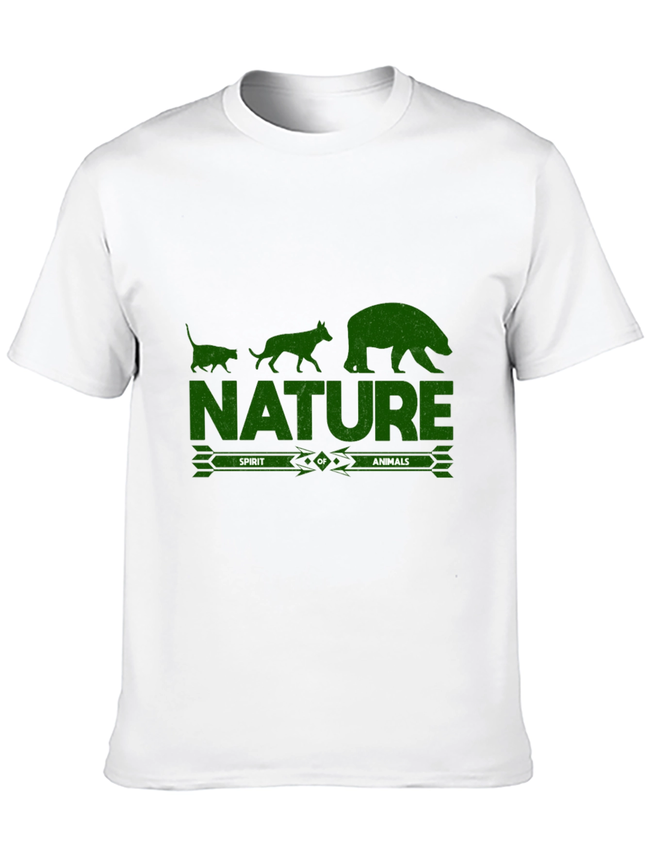 Camiseta Negra con Diseño de Naturaleza y Animales