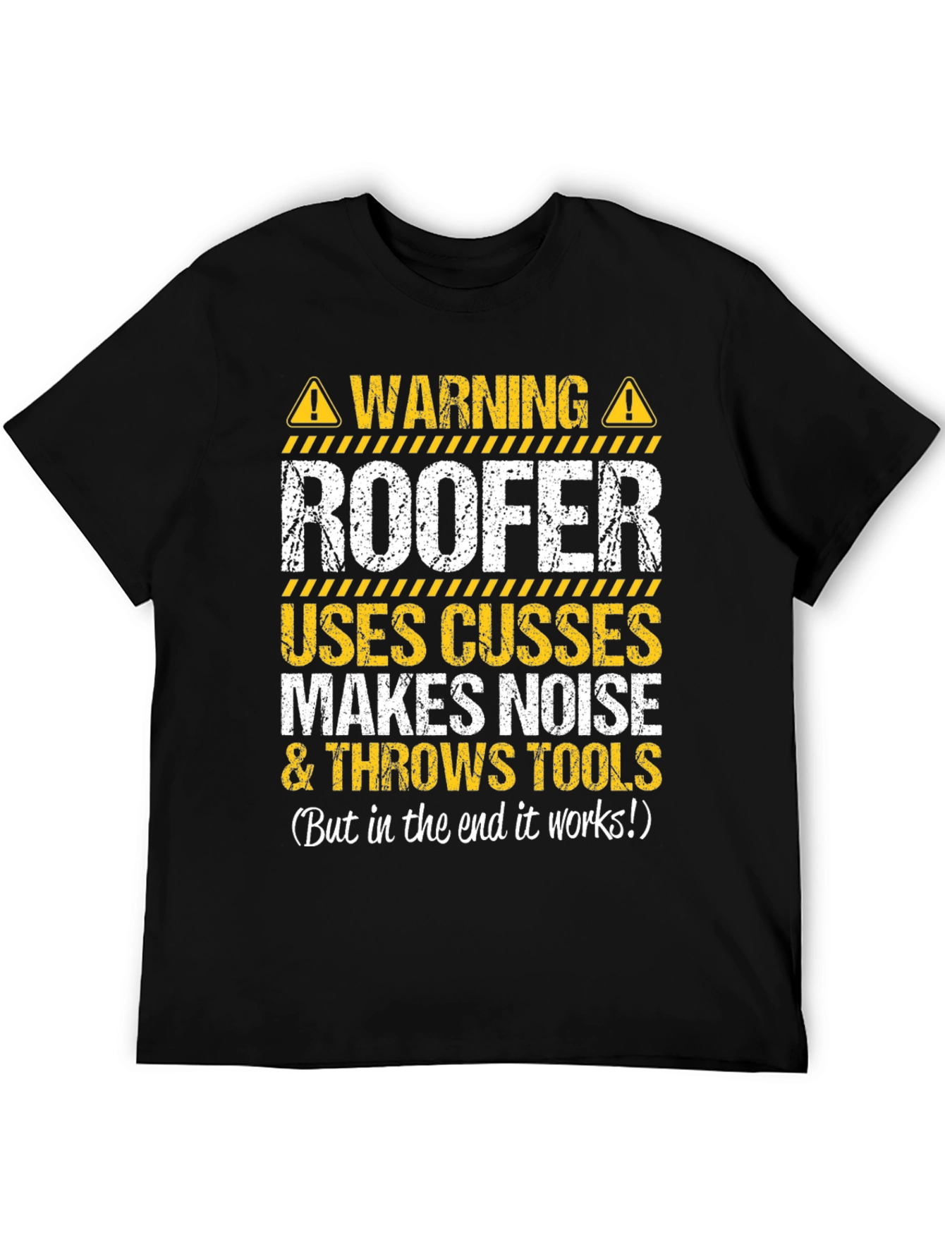 Camiseta Negra Advertencia Roofer