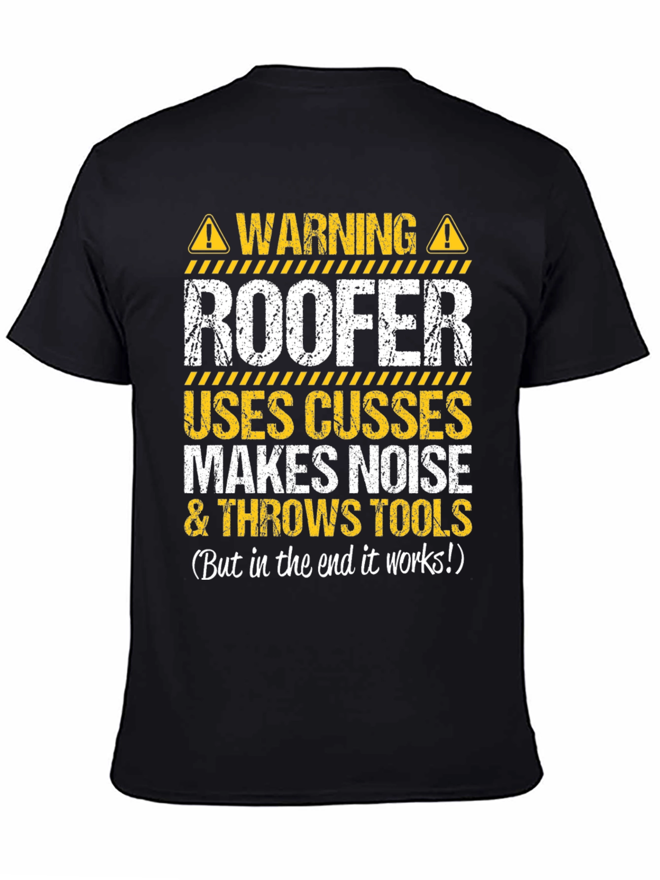Camiseta Negra Advertencia Roofer