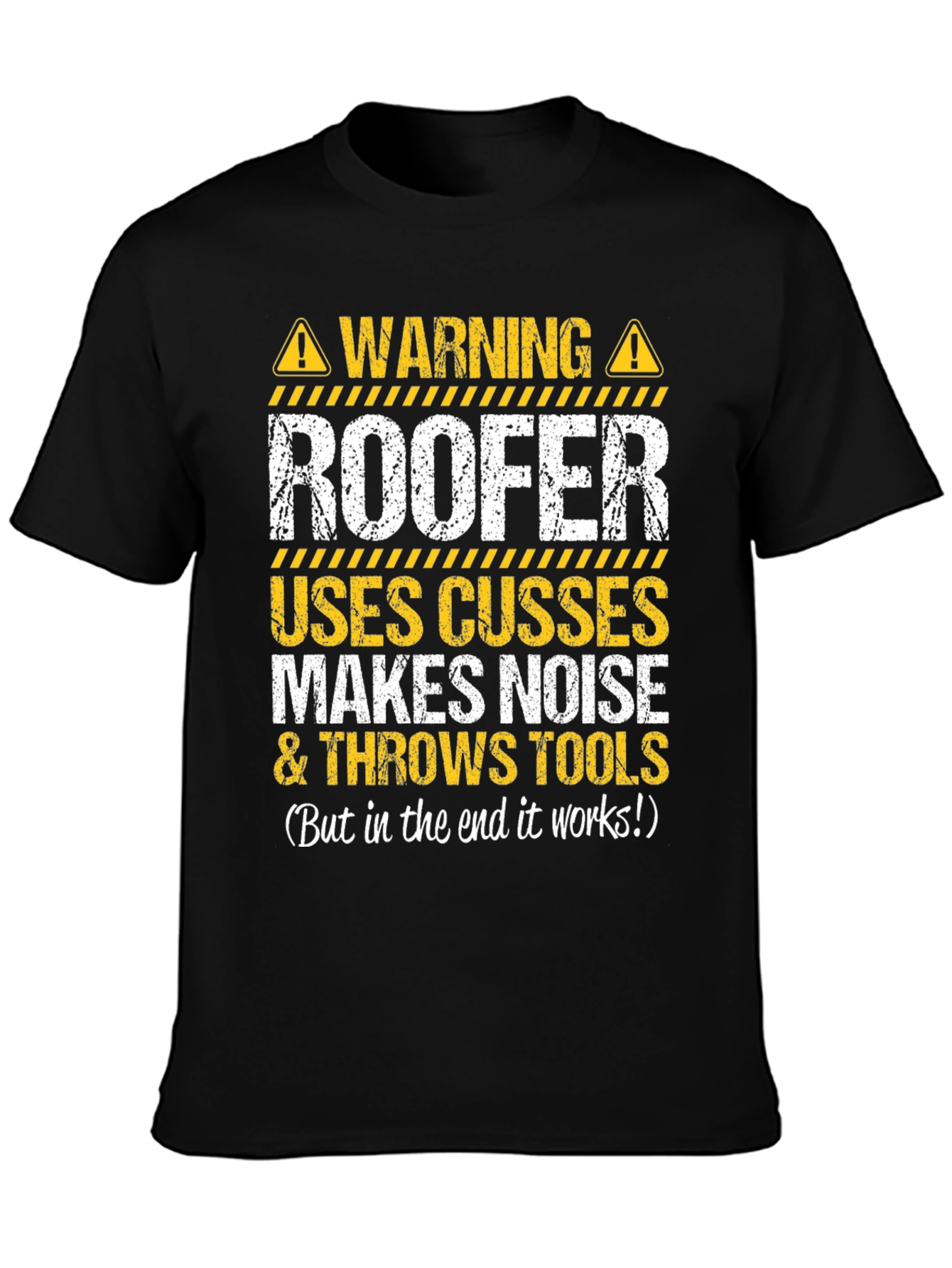 Camiseta Negra Advertencia Roofer