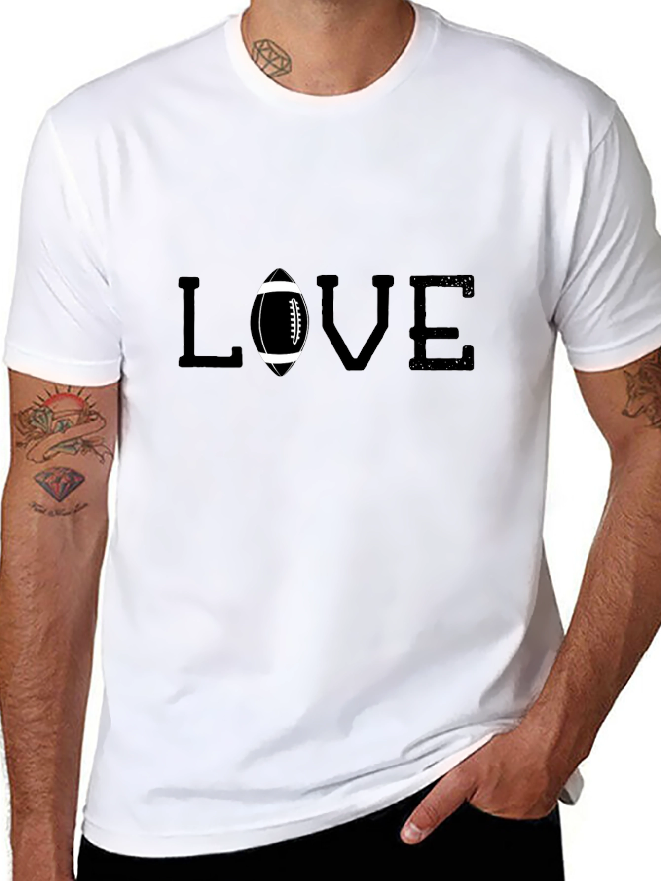 Camiseta Negra Love Futbol Americano