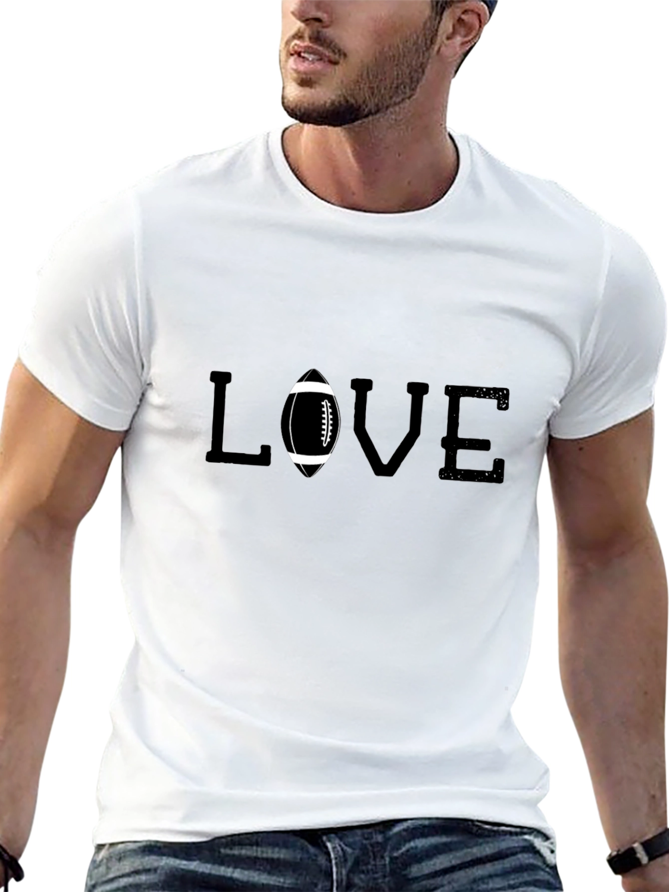 Camiseta Negra Love Futbol Americano