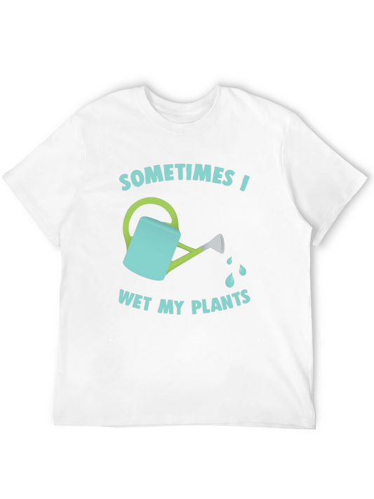 Camiseta Negra Divertida Riego Mis Plantas