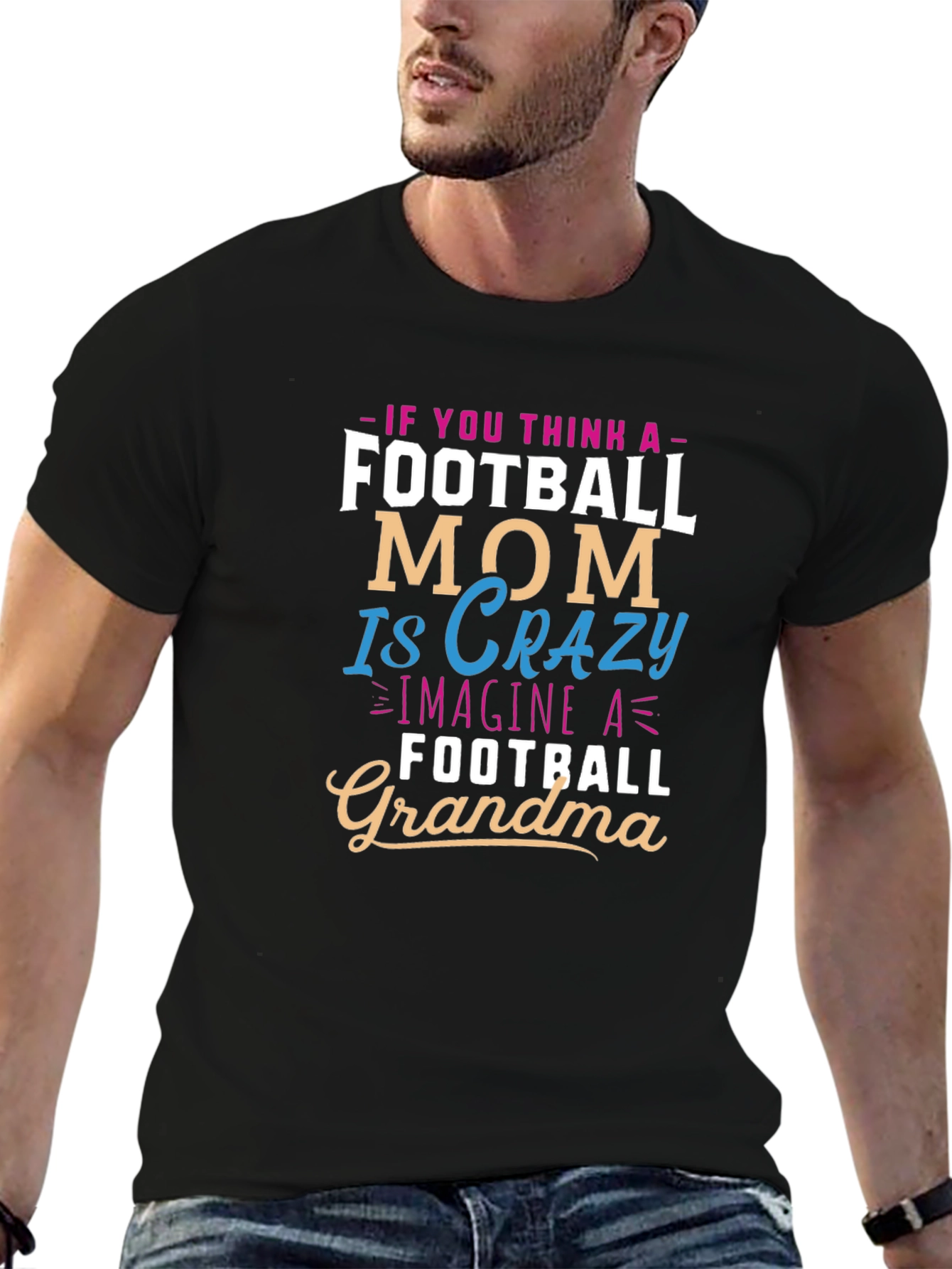 Camiseta Negra Football Grandma