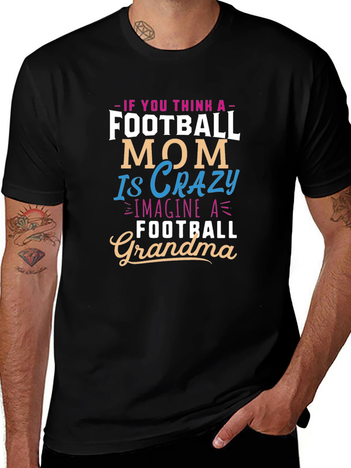 Camiseta Negra Football Grandma