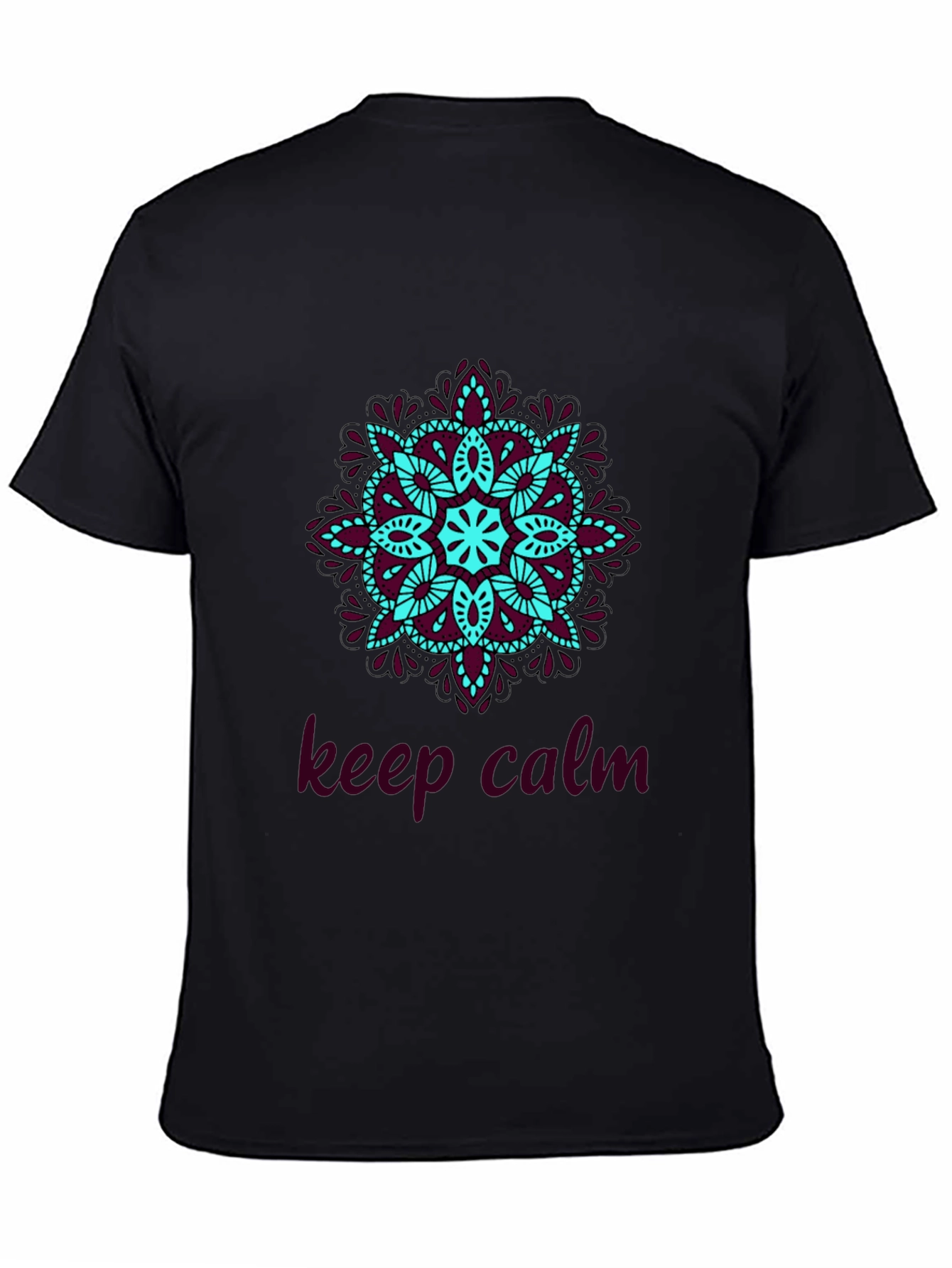 Camiseta Negra Mandala Keep Calm