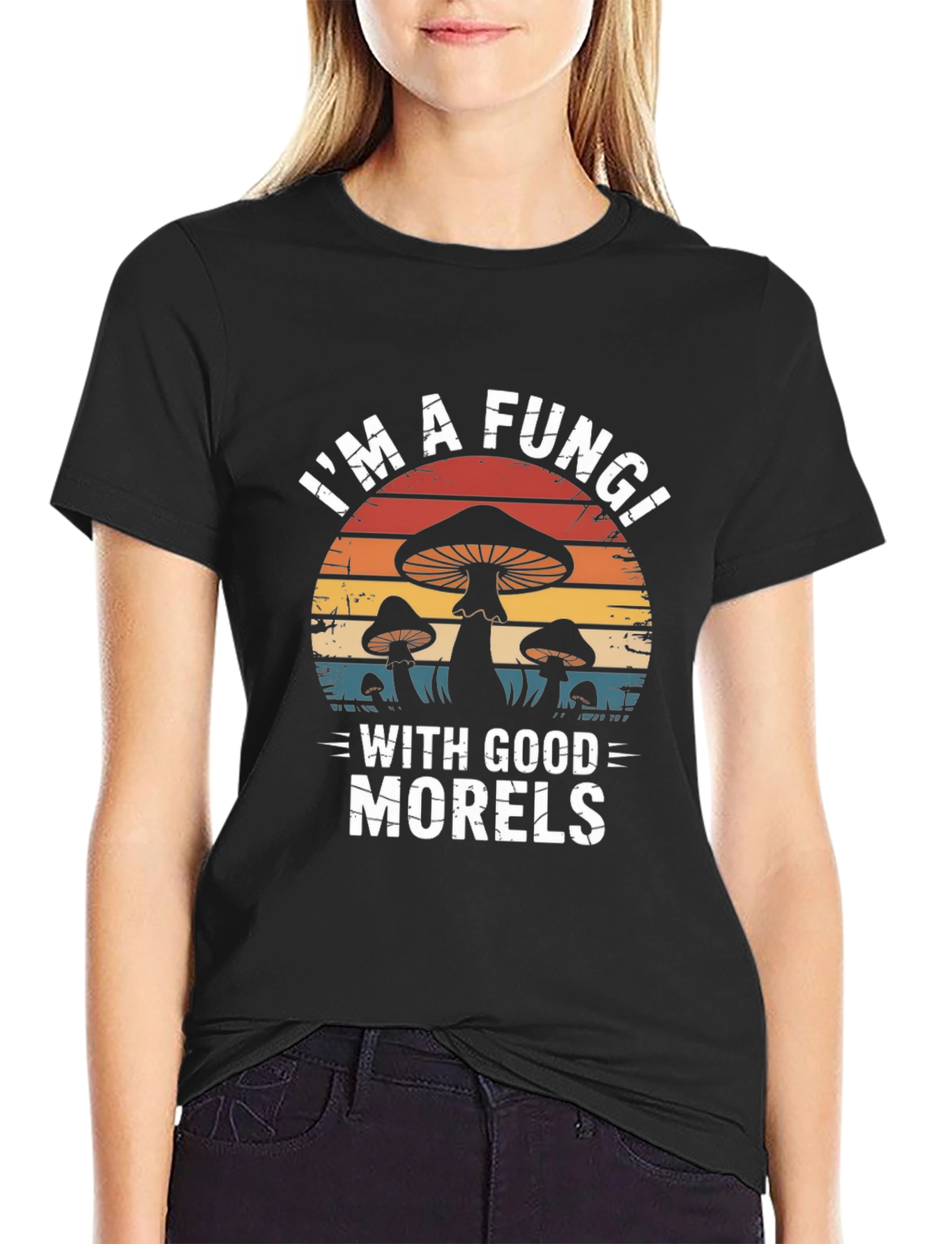 Camiseta Negra Im a Fungi With Good Morels