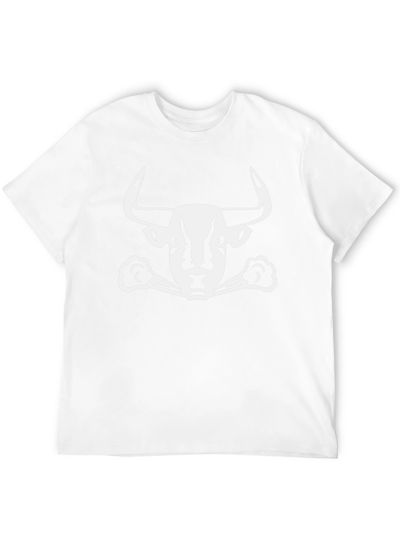 Camiseta Negra con Diseño de Toro Blanco
