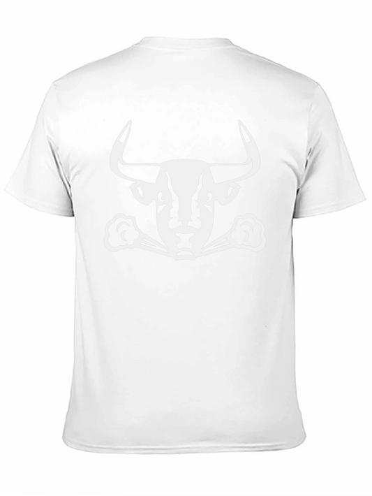 Camiseta Negra con Diseño de Toro Blanco