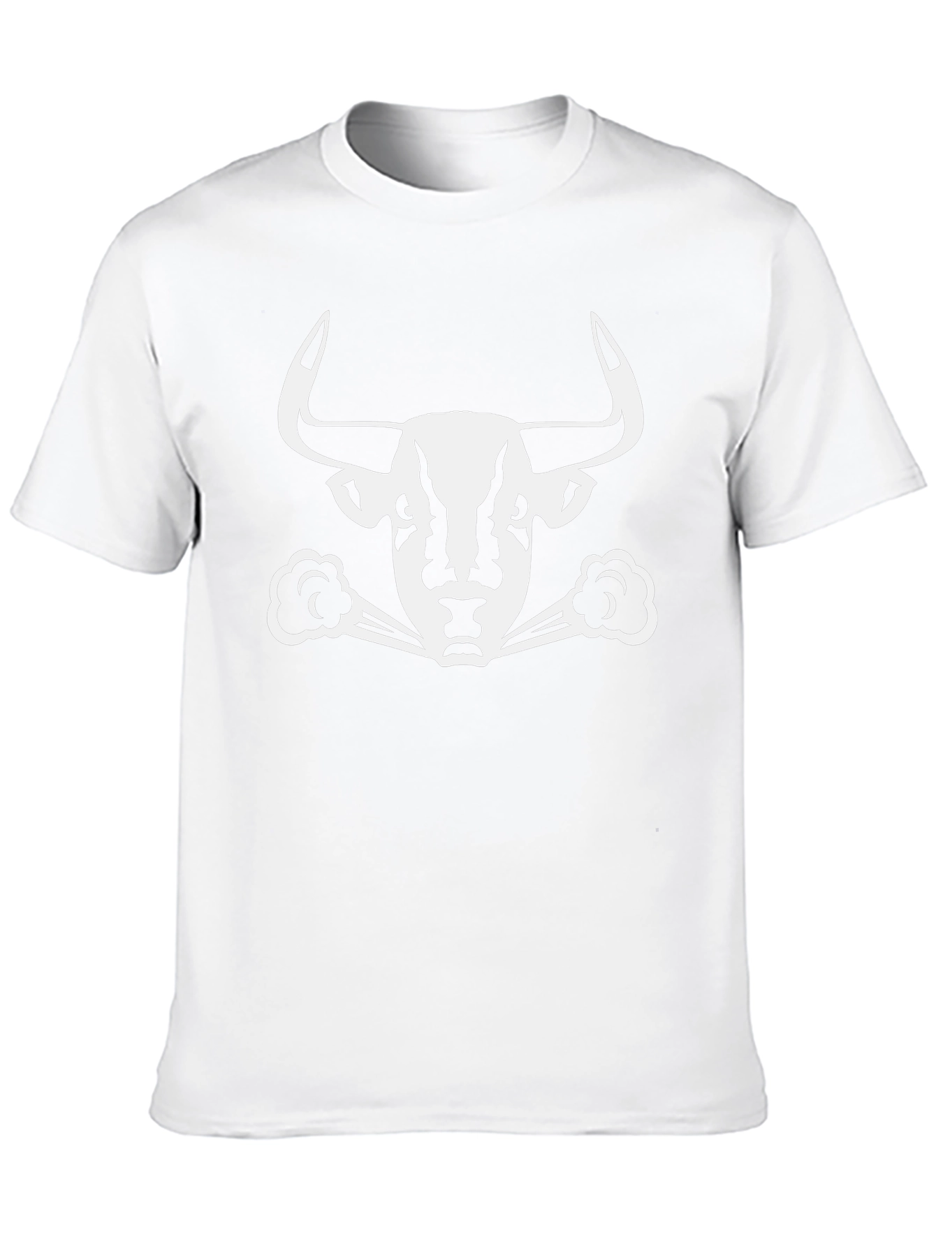 Camiseta Negra con Diseño de Toro Blanco