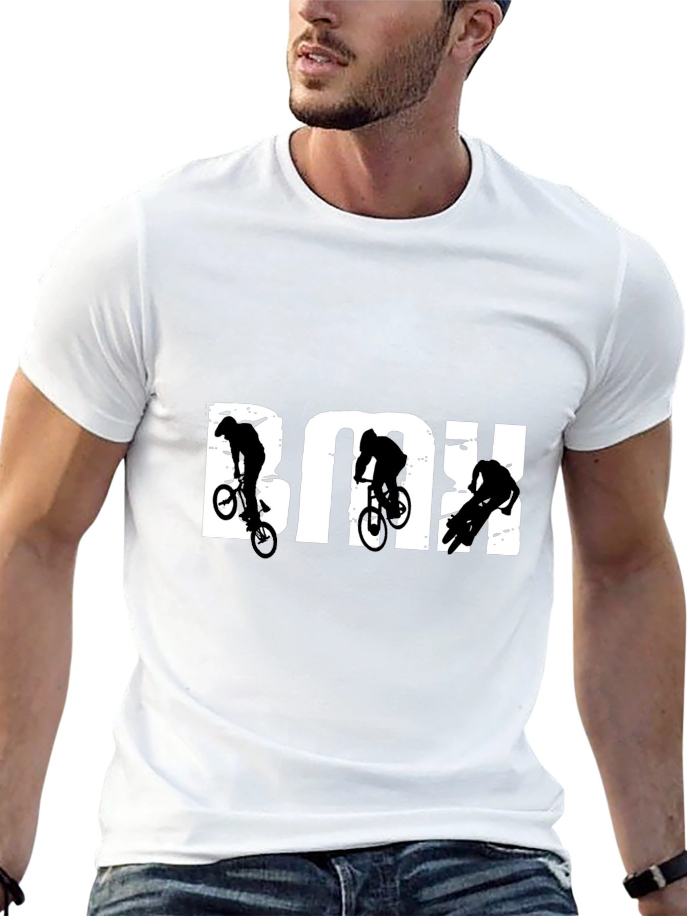 Camiseta Negra BMX Estilo Urbano