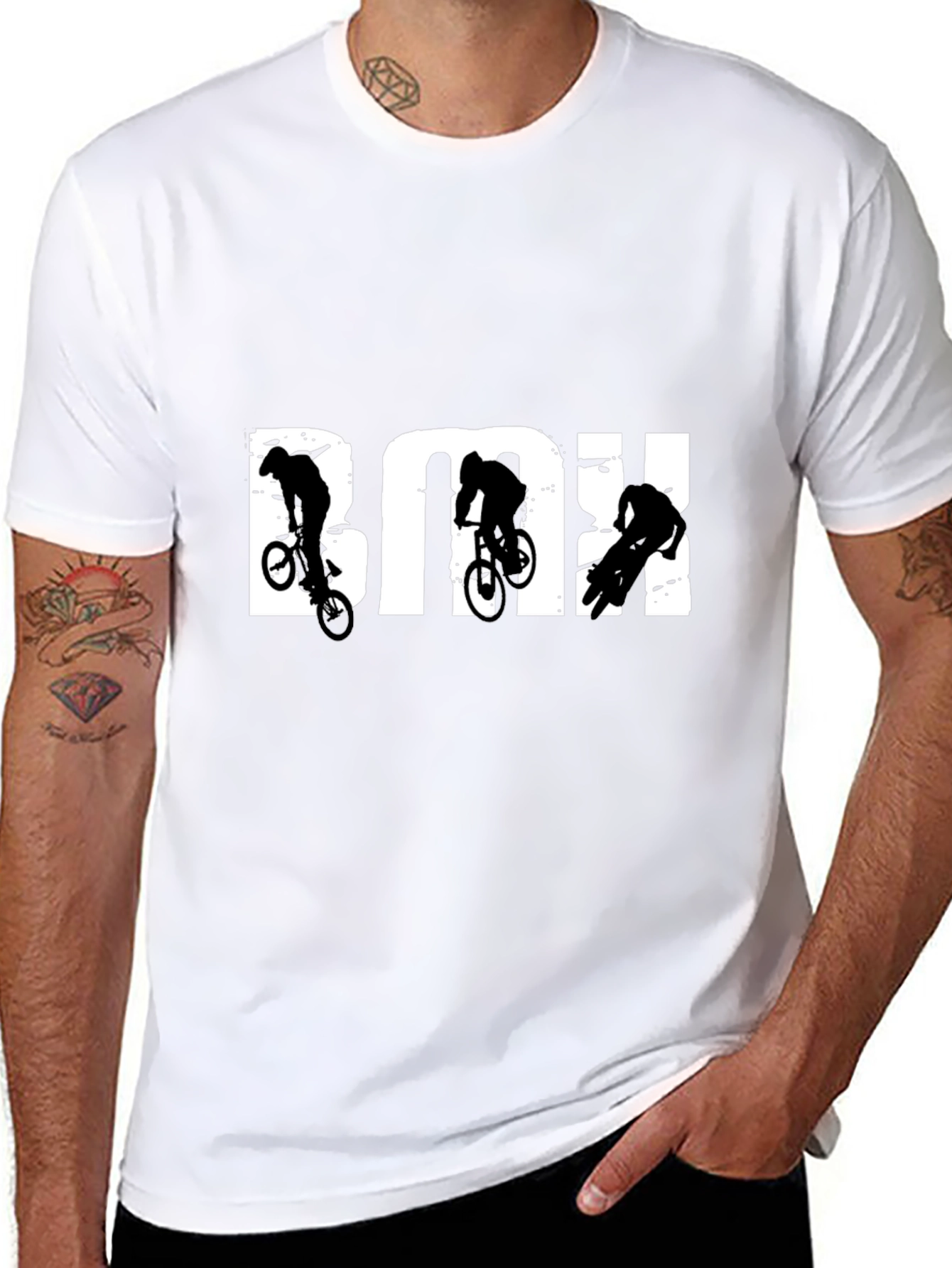 Camiseta Negra BMX Estilo Urbano