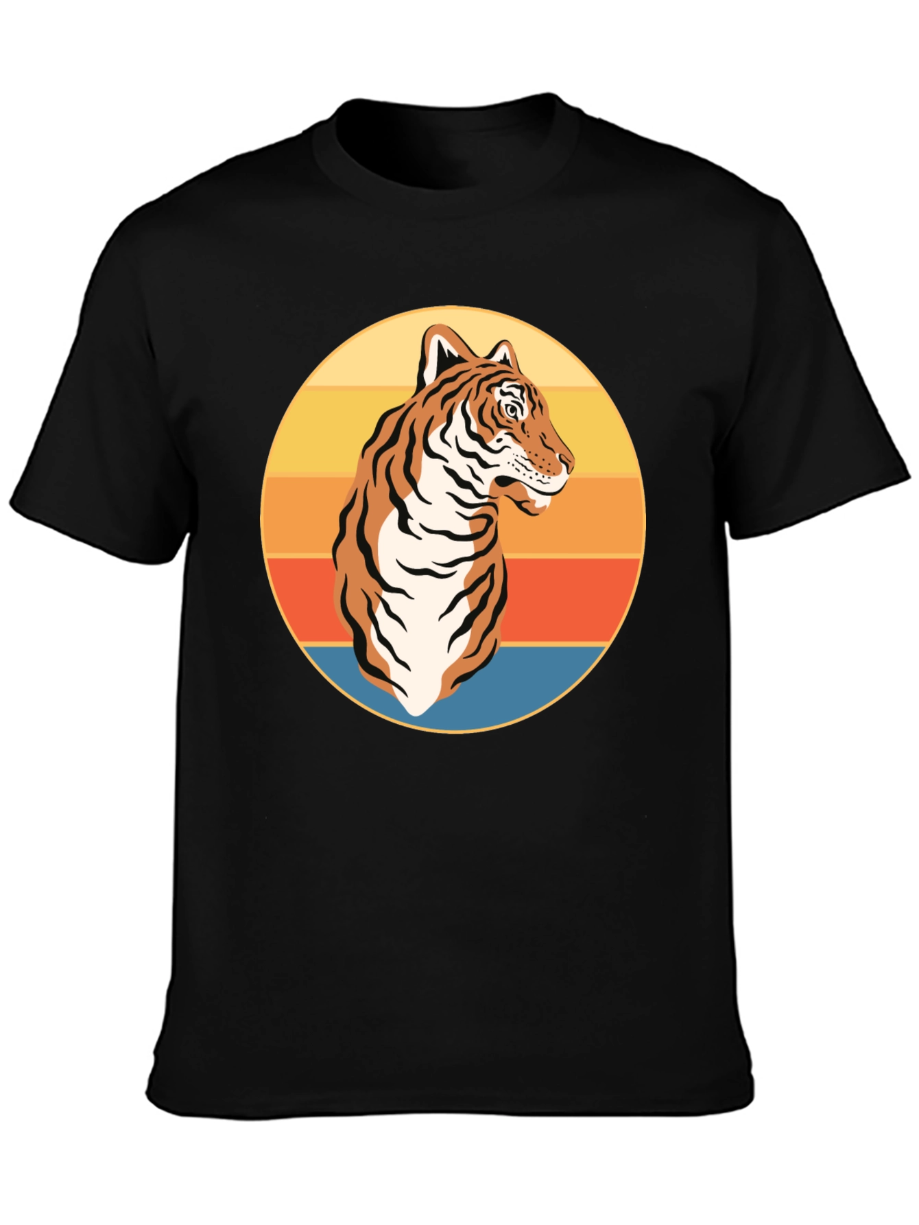 Camiseta Negra con Tigre Retro