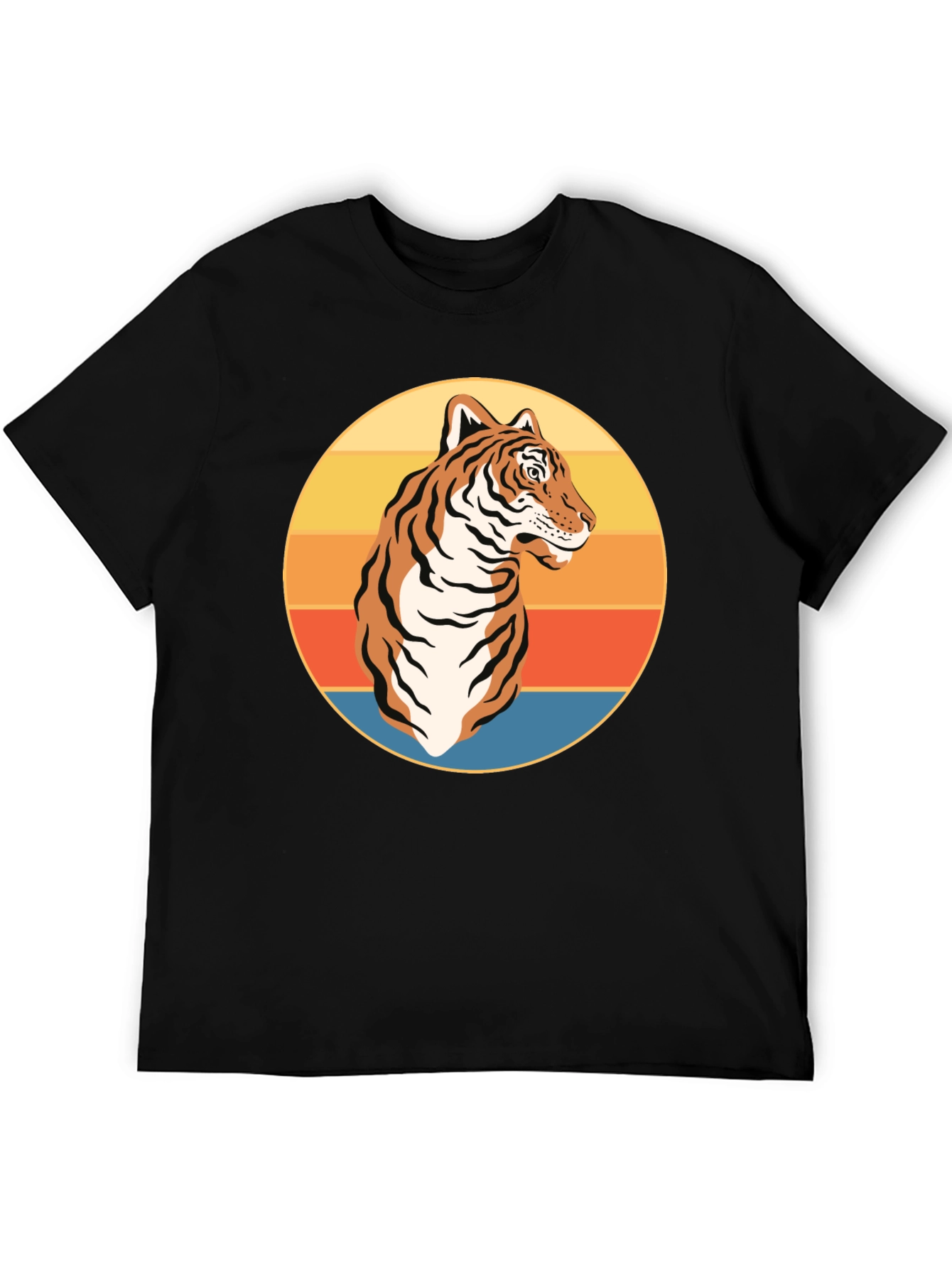 Camiseta Negra con Tigre Retro